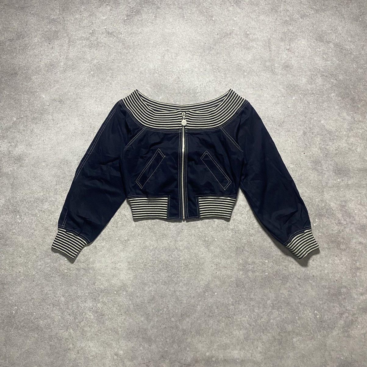 Jean Paul Gaultier Jean Paul Gaultier Stripe Zip Crop Top Size M / US 6-8 / IT 42-44 - 1 Thumbnail