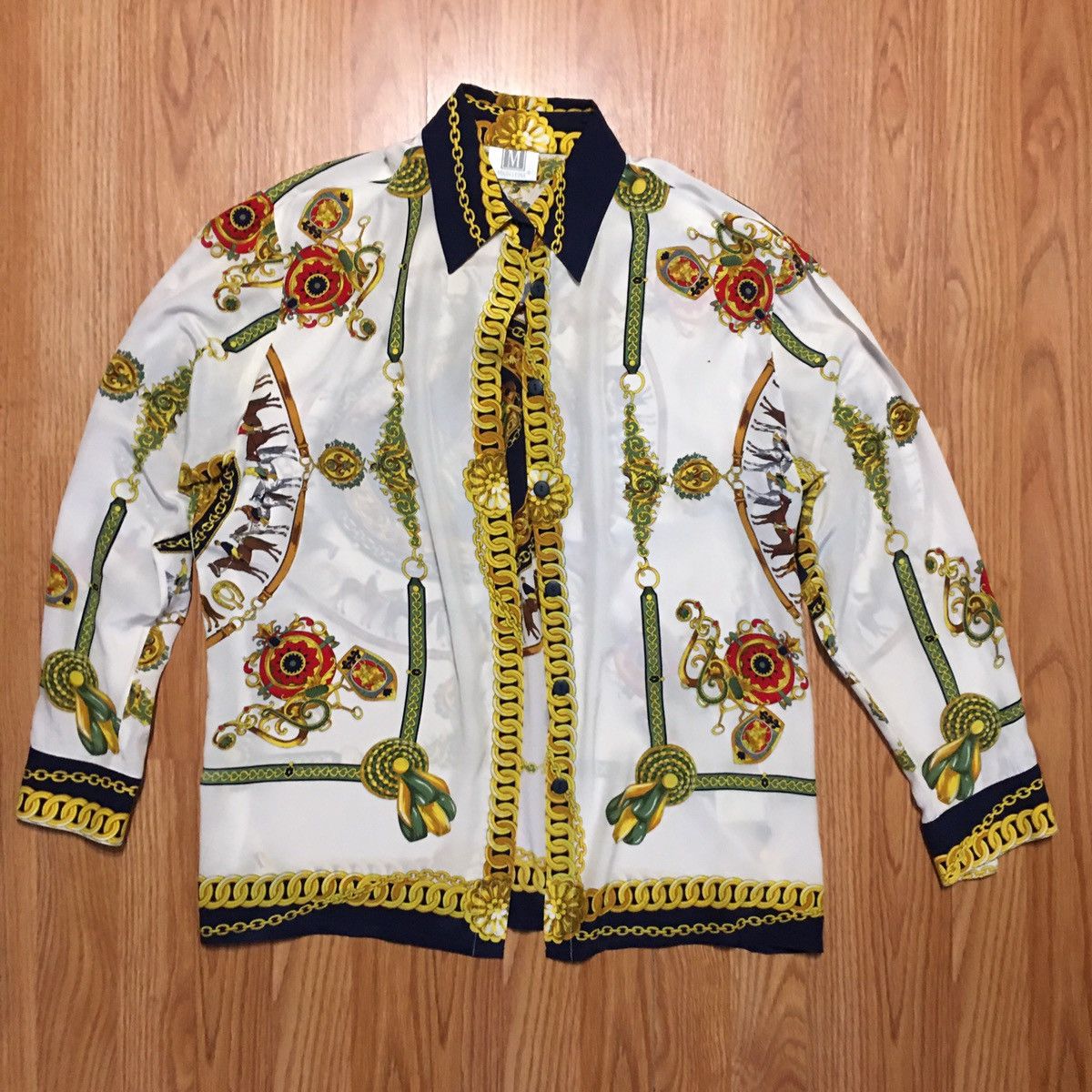 Other MADELEINE Silk Designer Hermes Print Blouse EU40 IT44 Size M / US 6-8 / IT 42-44 - 2 Thumbnail