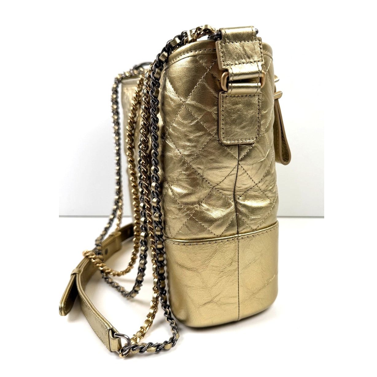 Chanel Chanel Gabrielle Gold Aged Calfskin Large Leather Handbag Size ONE SIZE - 5 Thumbnail