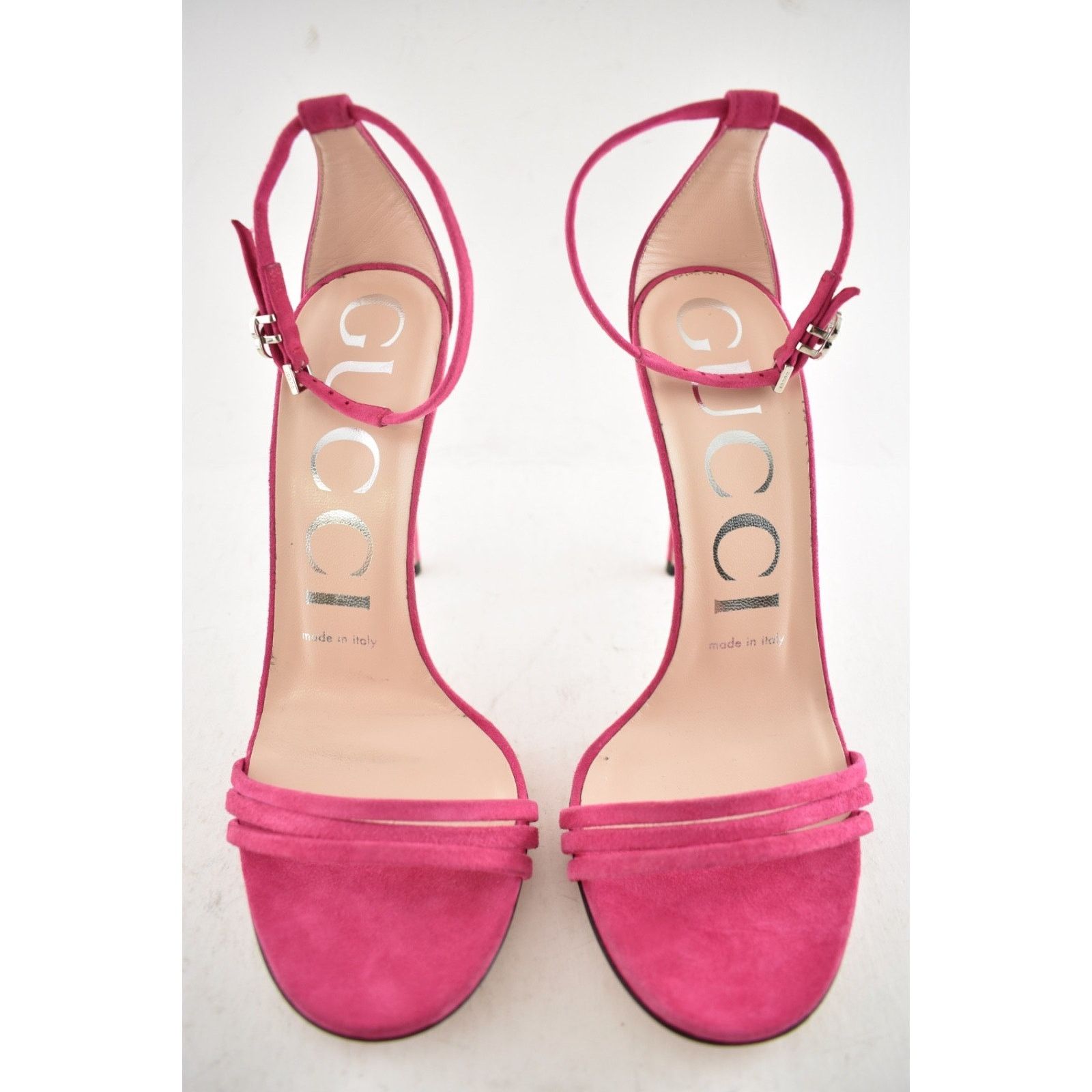 Gucci Gucci Ilse Bright Fuxia Pink Suede Crystal GG Logo Ankle Size US 6 / IT 36 - 9 Thumbnail