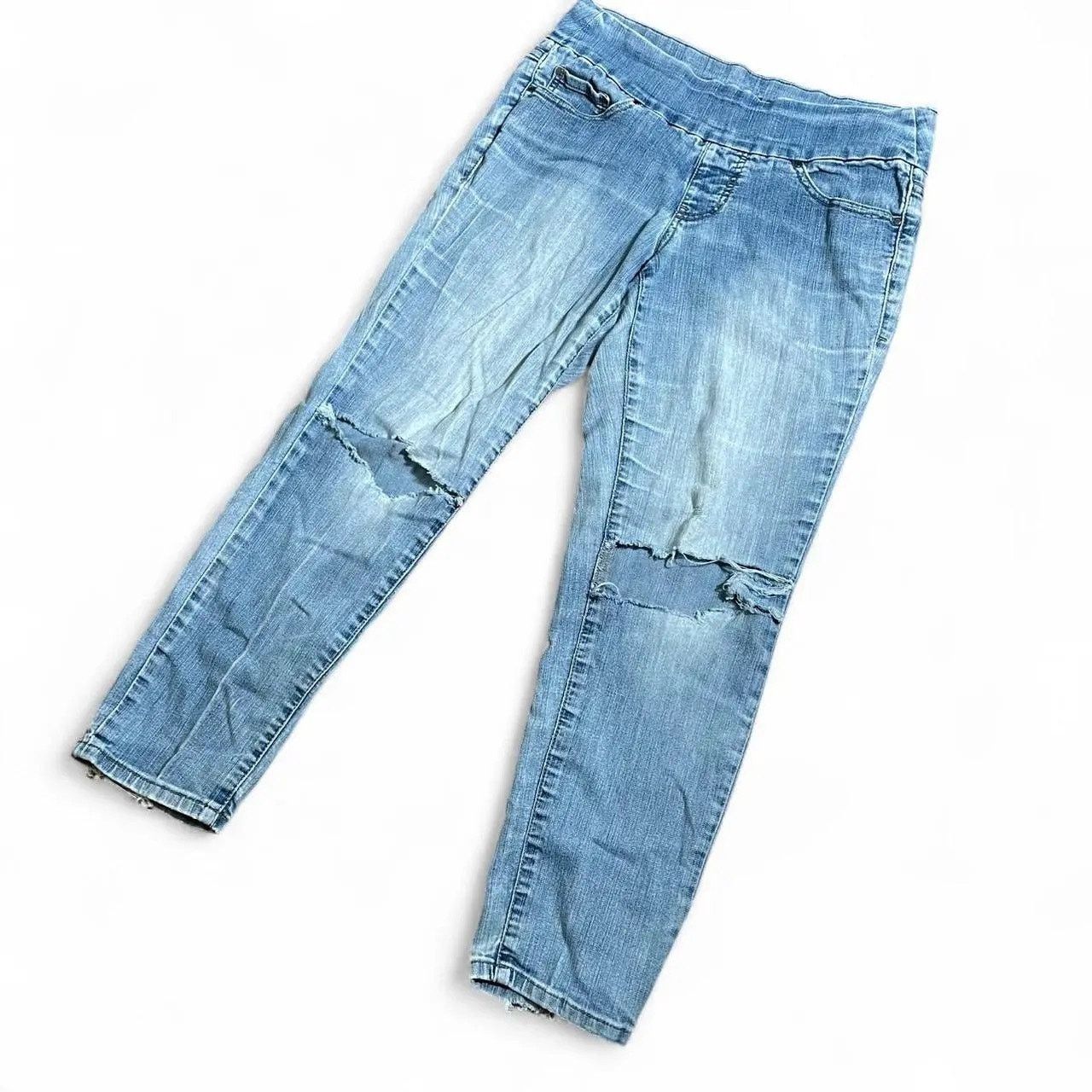 Vintage JAG Pull On Light Wash Denim Jeans - Size 6 Size 28" / US 6 / IT 42 - 3 Thumbnail