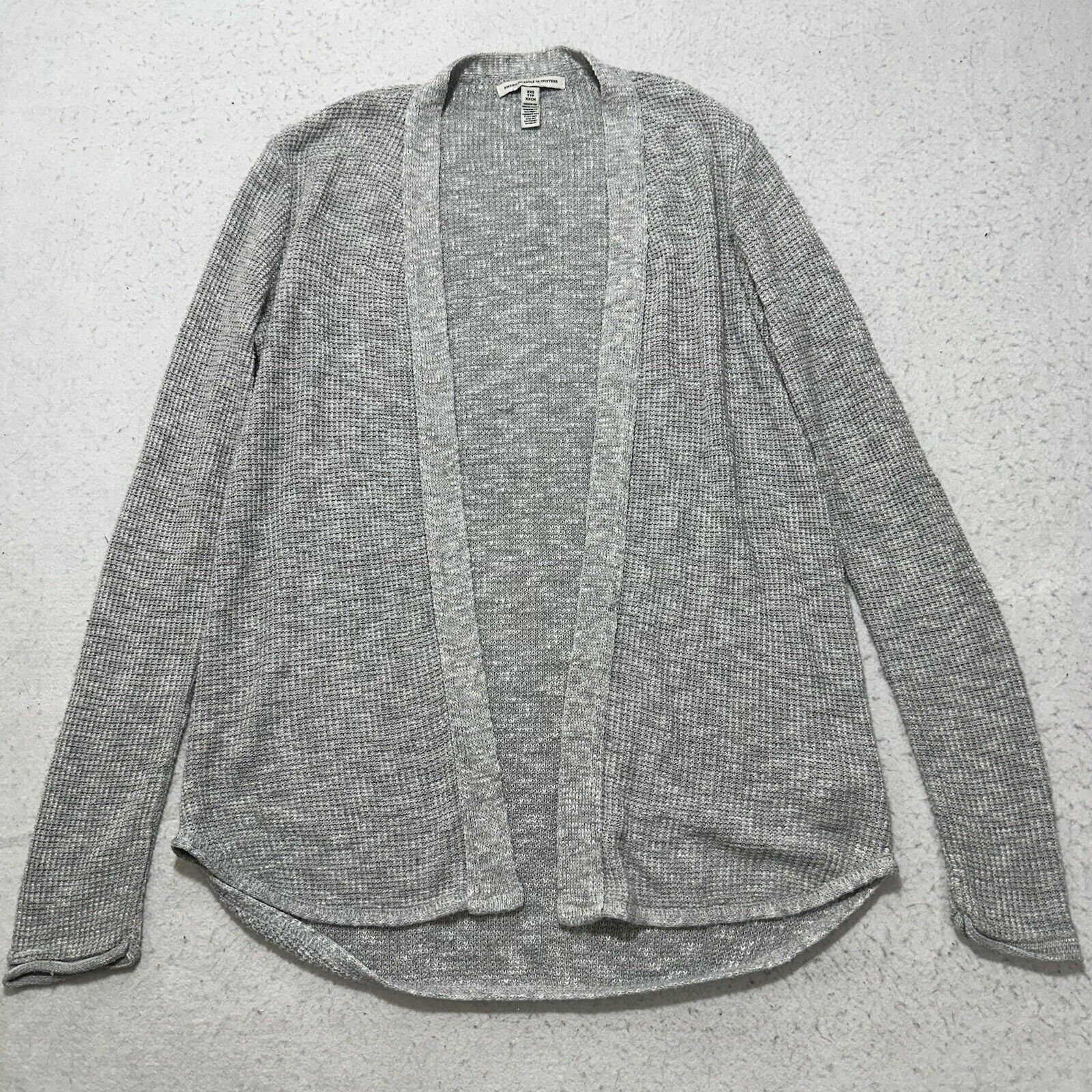 American Eagle Outfitters American Eagle XXS Open Front Waffle Cardigan Sweater Gray Size XXS / US 00 / IT 34 - 1 Thumbnail