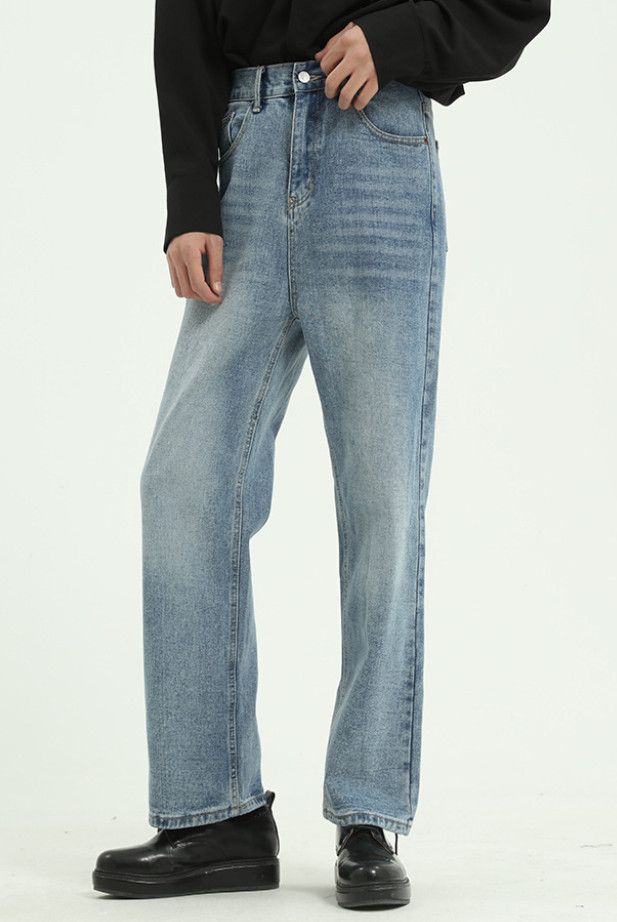 Japanese Brand Japanese retro men's loose straight leg jeans Size US 32 / EU 48 - 1 Thumbnail