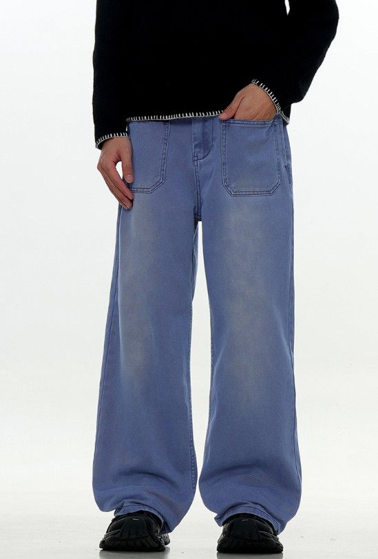 Japanese Brand American retro straight leg men's loose casual washed jeans Size US 32 / EU 48 - 1 Thumbnail