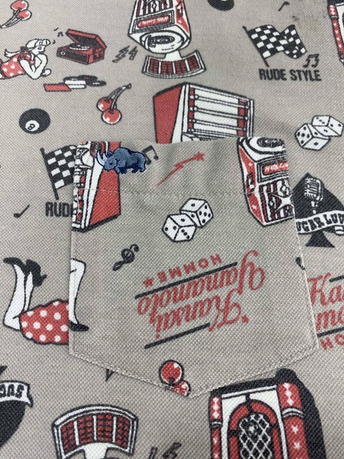 Kansai Yamamoto Rare Design Kansai Yamamoto Full Print Polo Shirt Size US XL / EU 56 / 4 - 8 Thumbnail