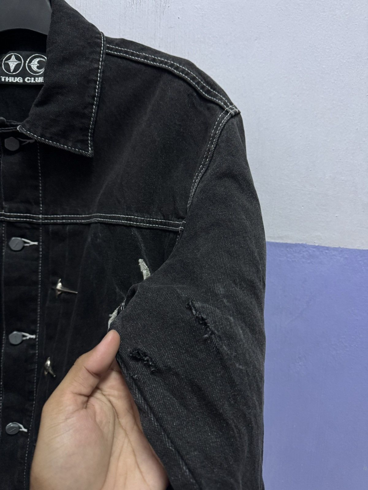 Thug Club THUG CLUB FW23 Black Denim Jacket with Iconic TC Logo Unisex Size US M / EU 48-50 / 2 - 11 Thumbnail