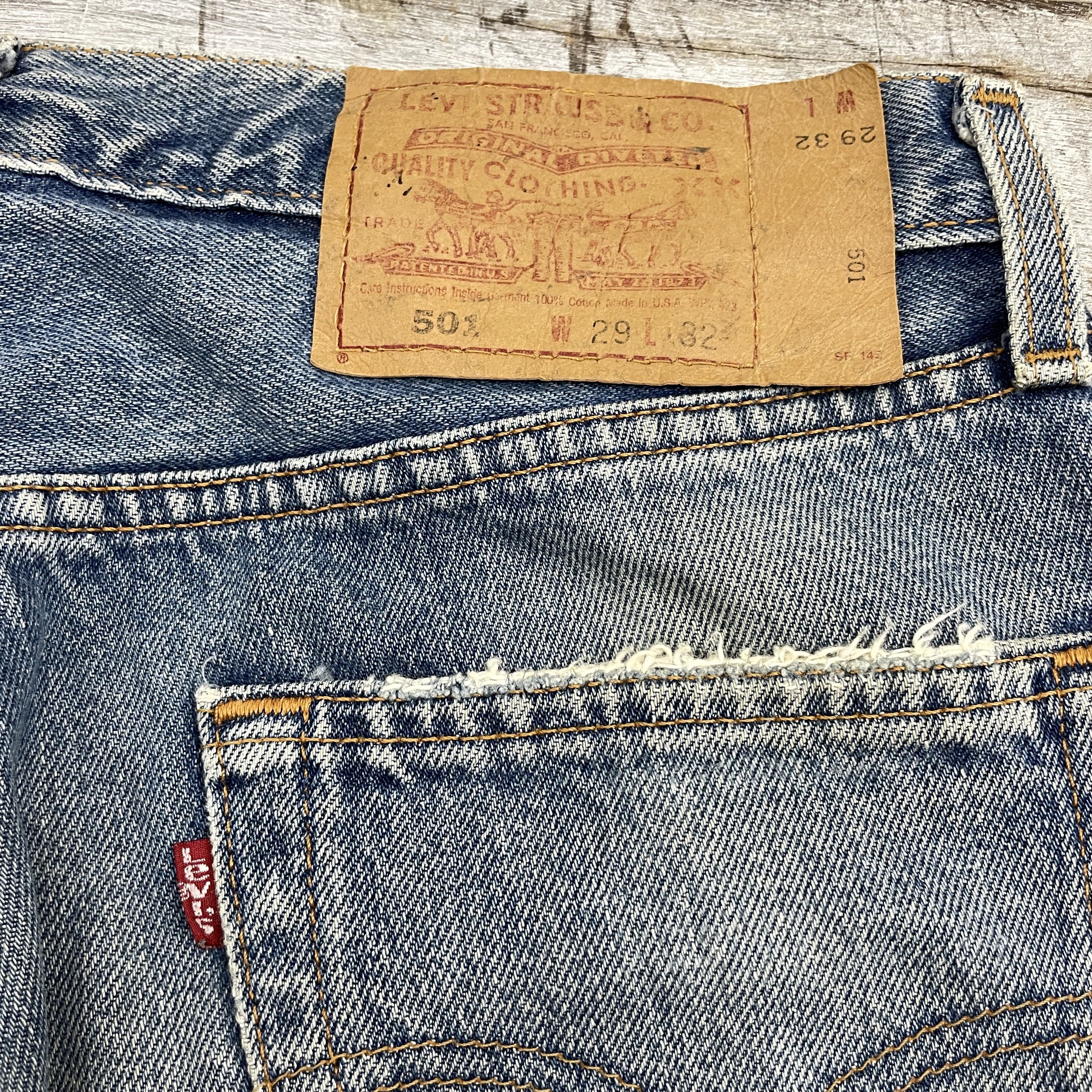 Levi's × Vintage Vintage Levi's 501 Faded Distressed Jeans-WC313 Size US 29 - 12 Thumbnail