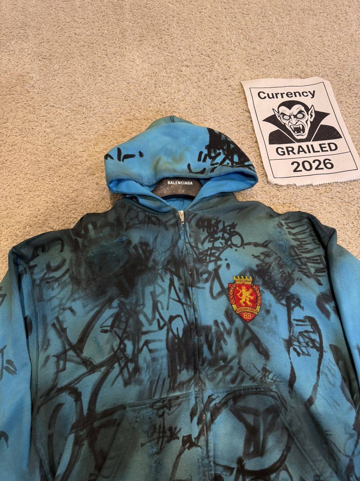 Balenciaga Balenciaga Skater Graffiti Zip Hoodie Mudshow Size US S / EU 44-46 / 1 - 2 Thumbnail
