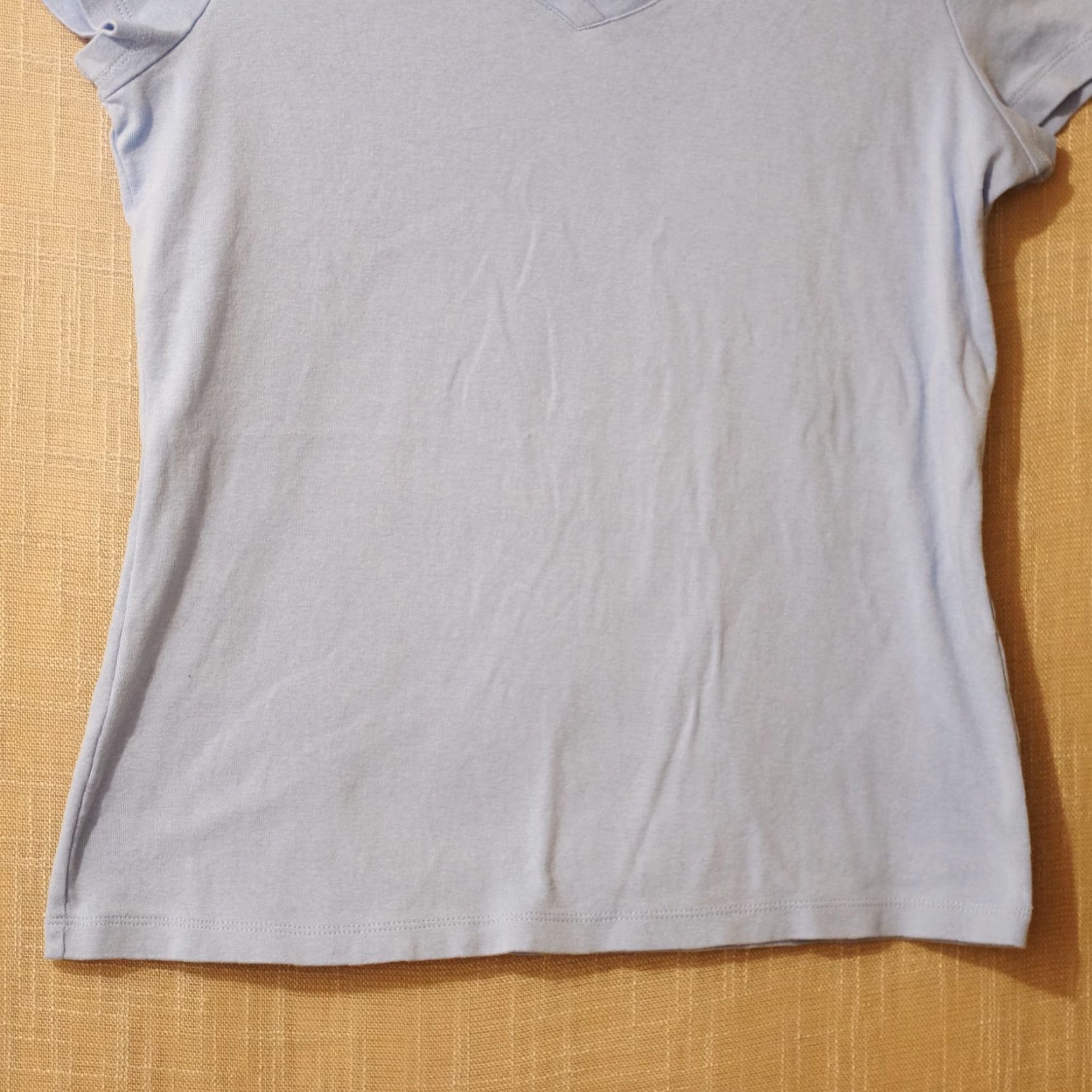 Vintage St. John's Bay Essential Tee Blue V-Neck 100% Cotton Women's S Shirt Size S / US 4 / IT 40 - 4 Thumbnail