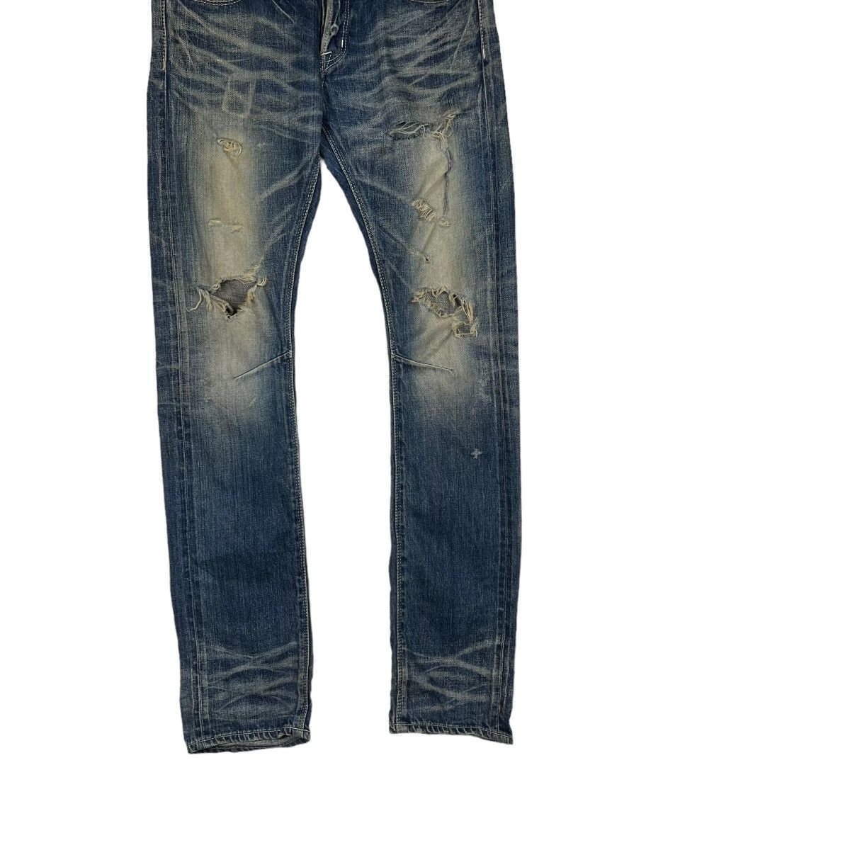 GOSTAR DE FUGA 🔥 GOSTAR DE FUGA DISTRESS DYED BROKEN DENIM JEANS SLIM FIT Size US 30 / EU 46 - 8 Thumbnail