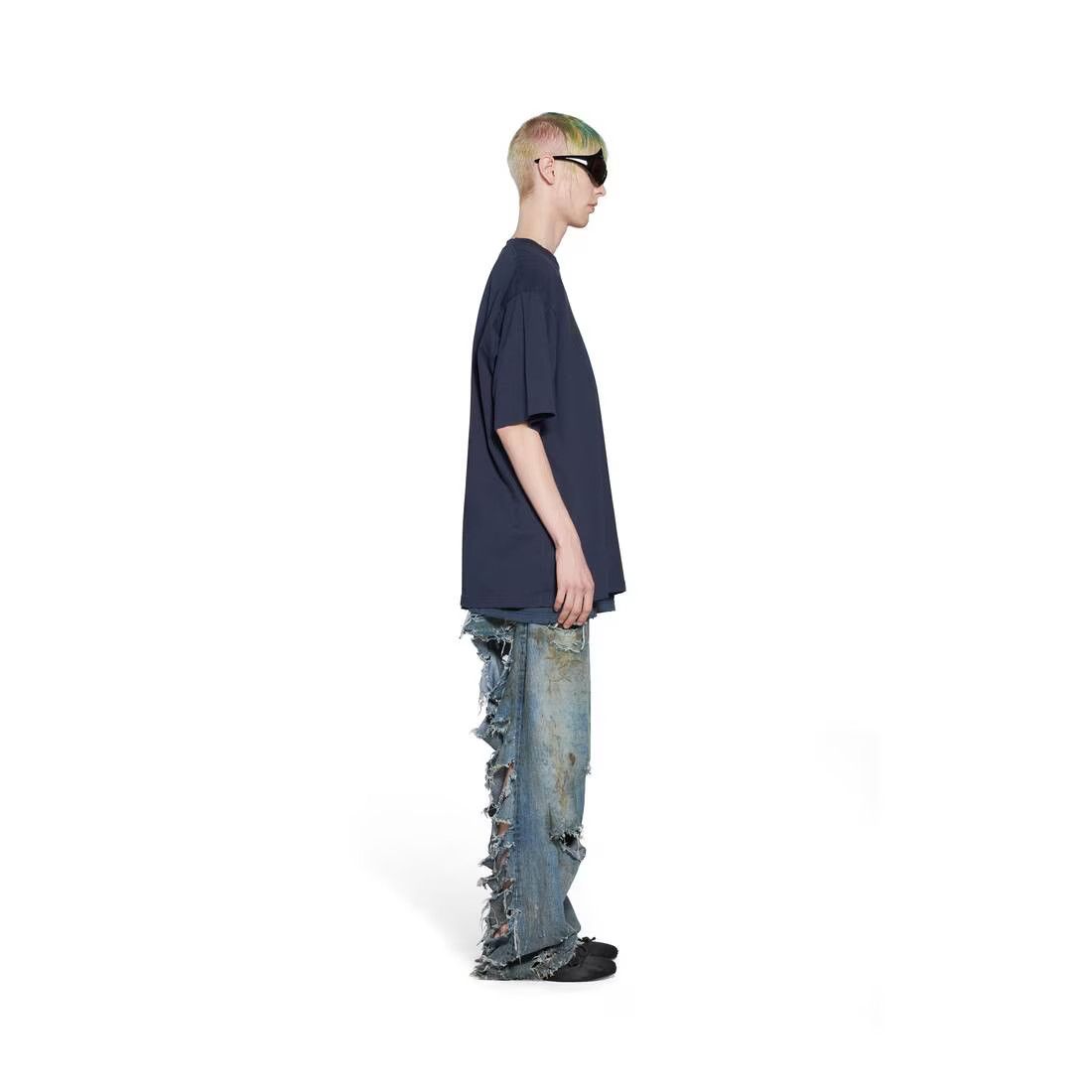 Balenciaga o1mt1gz0824 Caps T-Shirt Boxy Fit in Navy Size US S / EU 44-46 / 1 - 5 Thumbnail