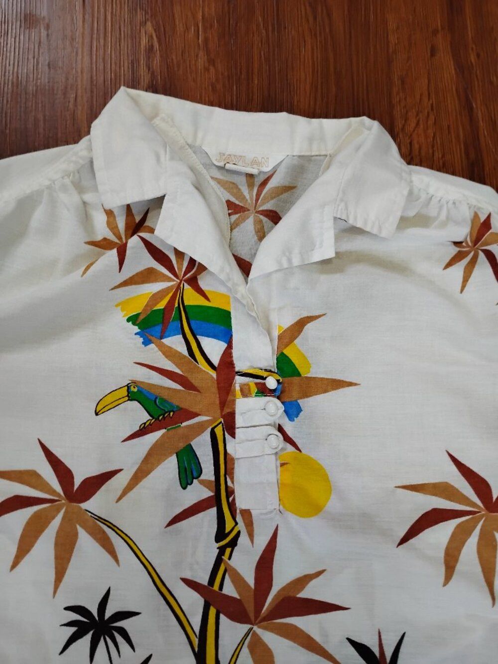 Other Vintage 60s Jaylan Toucan Rainbows Hawaiian Shirt Polo Size US M / EU 48-50 / 2 - 1 Thumbnail