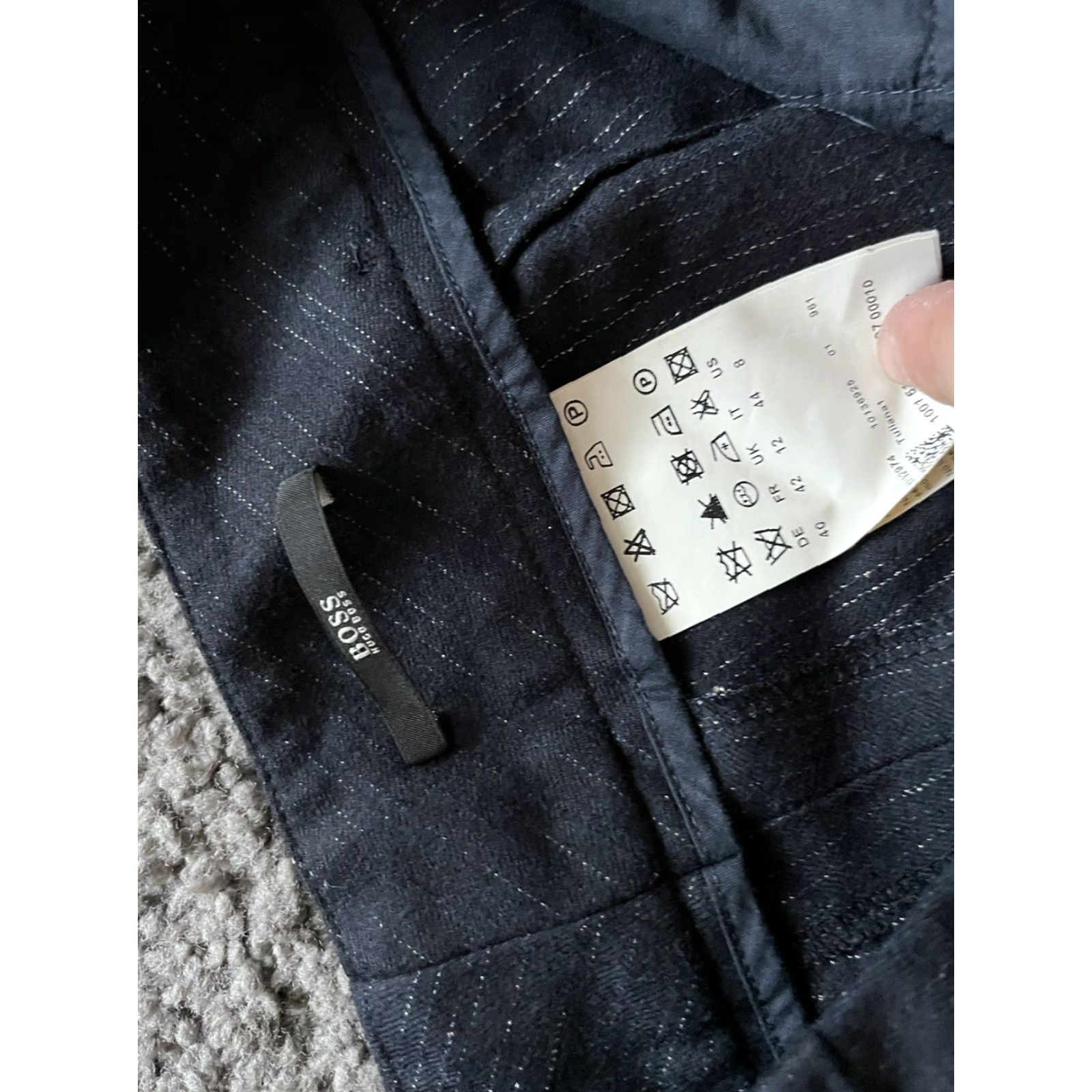 Hugo Boss HUGO BOSS Womens Dress Pants Navy Blue Striped Virgin Wool Size 8 Business Casual Size 30" / US 8 / IT 44 - 5 Thumbnail