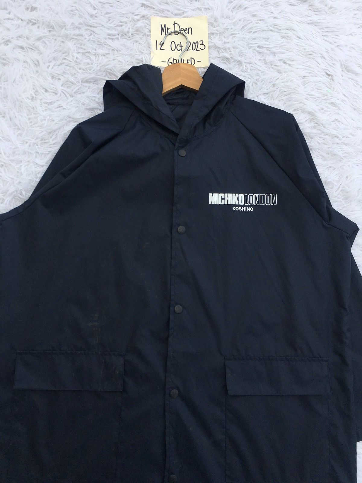 Japanese Brand Rare Michiko Koshino London Long Raincoat /Nylon Outerwear Size US L / EU 52-54 / 3 - 10 Thumbnail