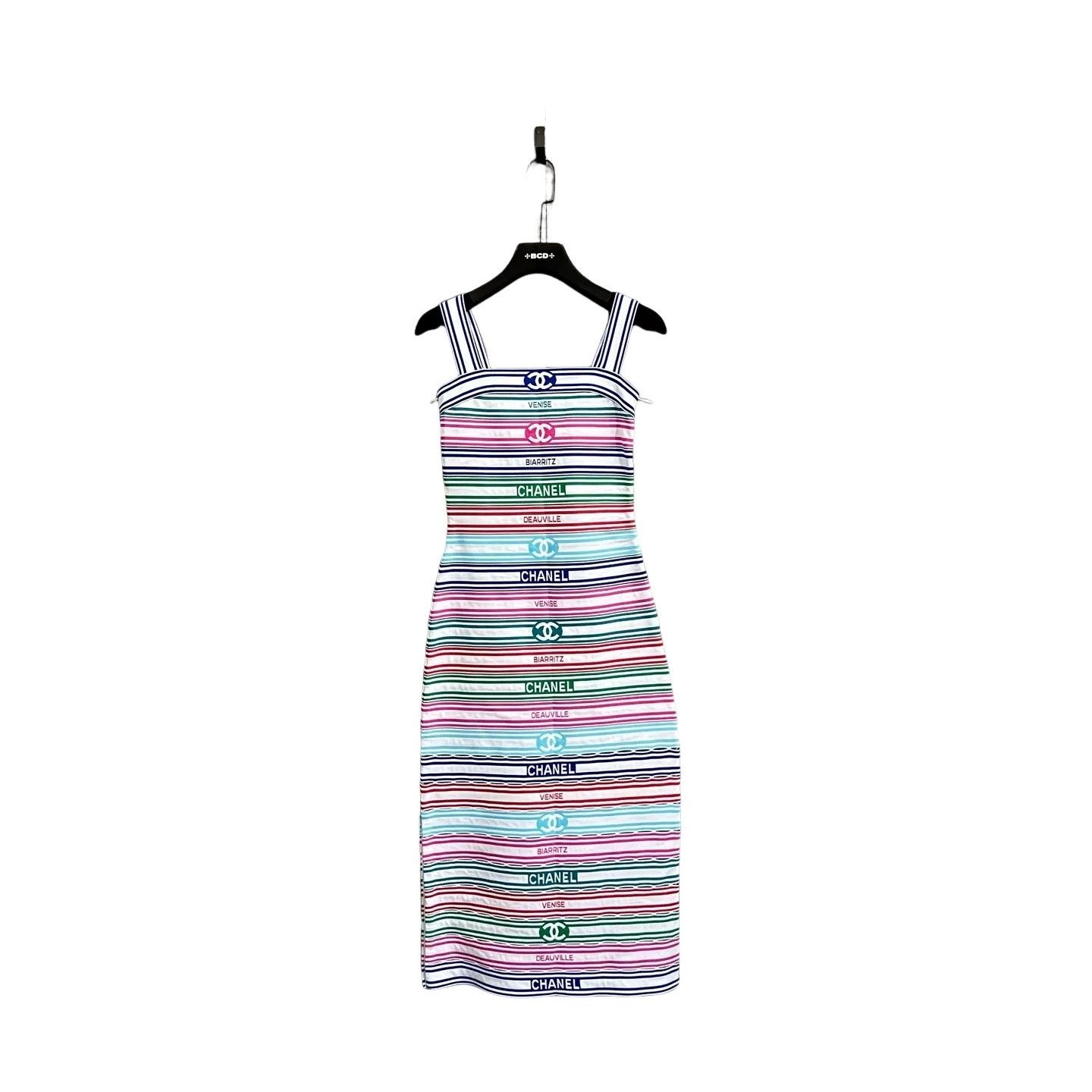 Chanel Chanel Multi-Stripe Logo Midi Dress FR 36 Size XS / US 0-2 / IT 36-38 - 1 Thumbnail