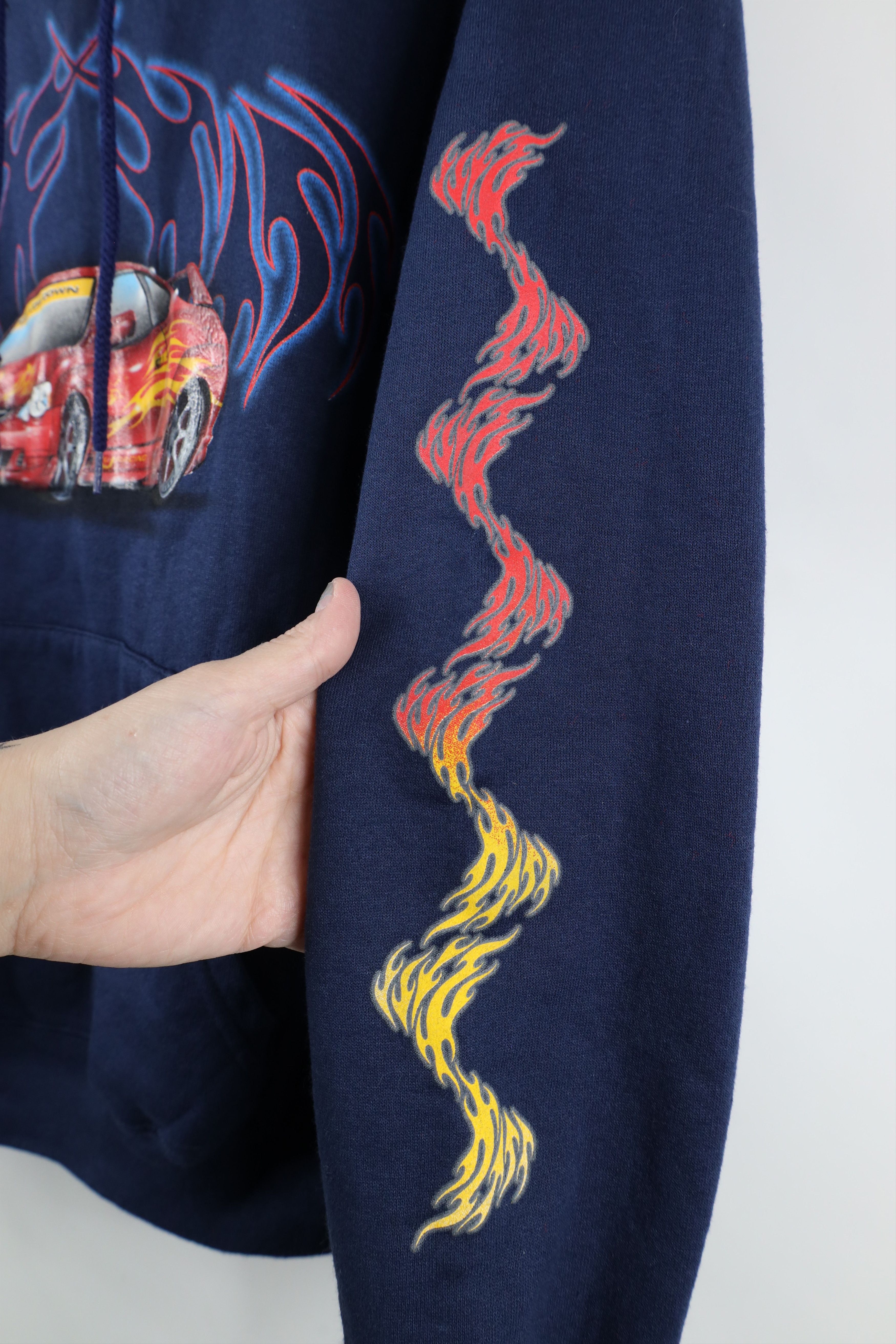 Vintage Vintage 90s Streetwear Flames Car Racing Hoodie Sweatshirt Size US S / EU 44-46 / 1 - 4 Thumbnail