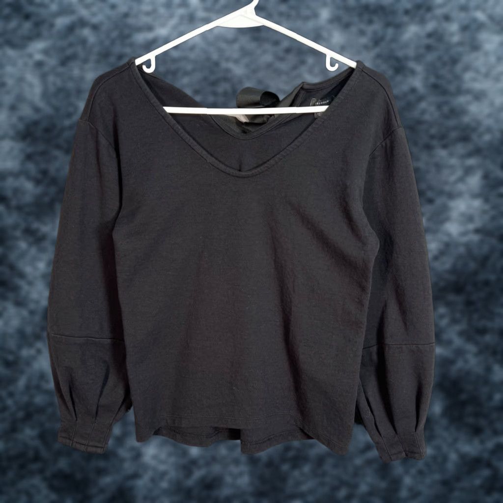 Vintage Halogen Womens Black V-Neck Top With Bow Detail Size XXS Size XXS / US 00 / IT 34 - 1 Thumbnail