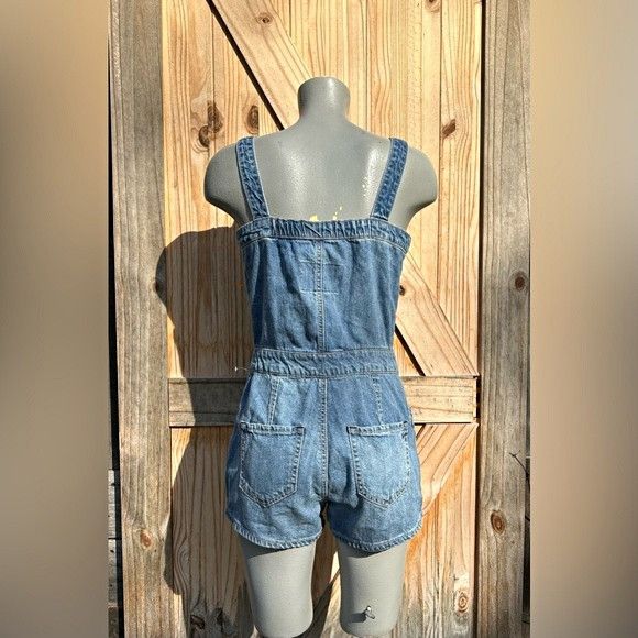 American Rag American Rag Cie Blue Denim Romper Bib Overalls Shortalls~3~ Size 26" / US 2 / IT 38 - 4 Thumbnail