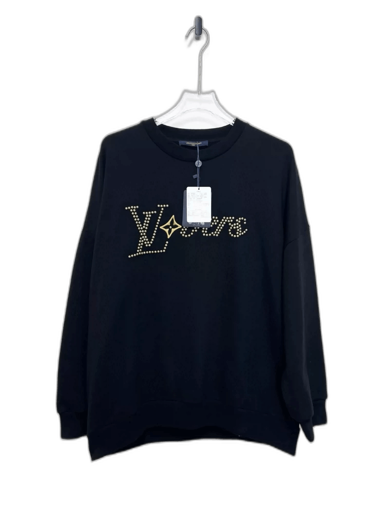 Louis Vuitton Black Studded Letter Sweatshirt XL Size-2506 Size US XL / EU 56 / 4 - 1 Thumbnail
