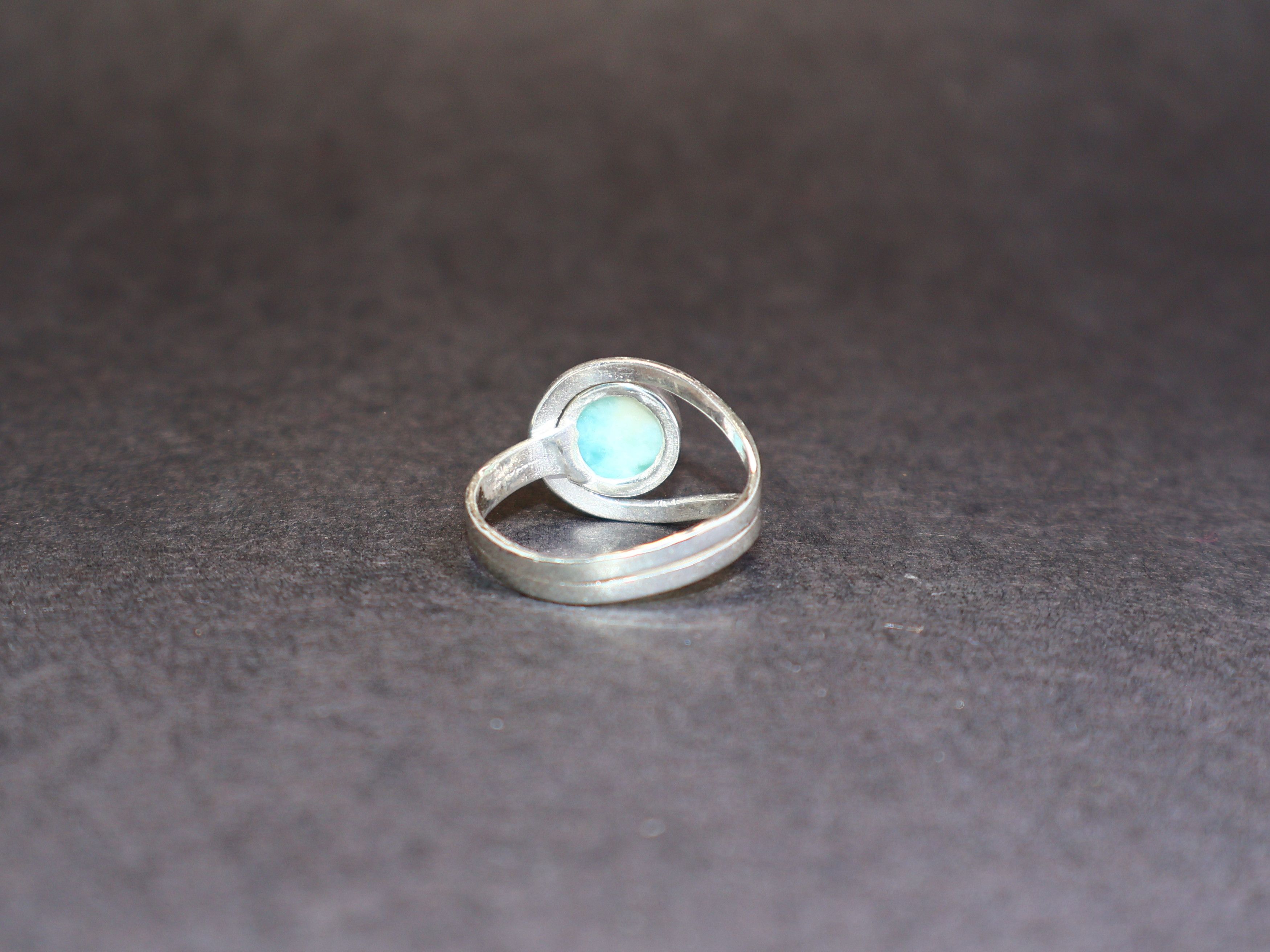 Handmade Larimar ring, Handmade ring, Sterling silver ring, Gift Idea Size ONE SIZE - 6 Thumbnail