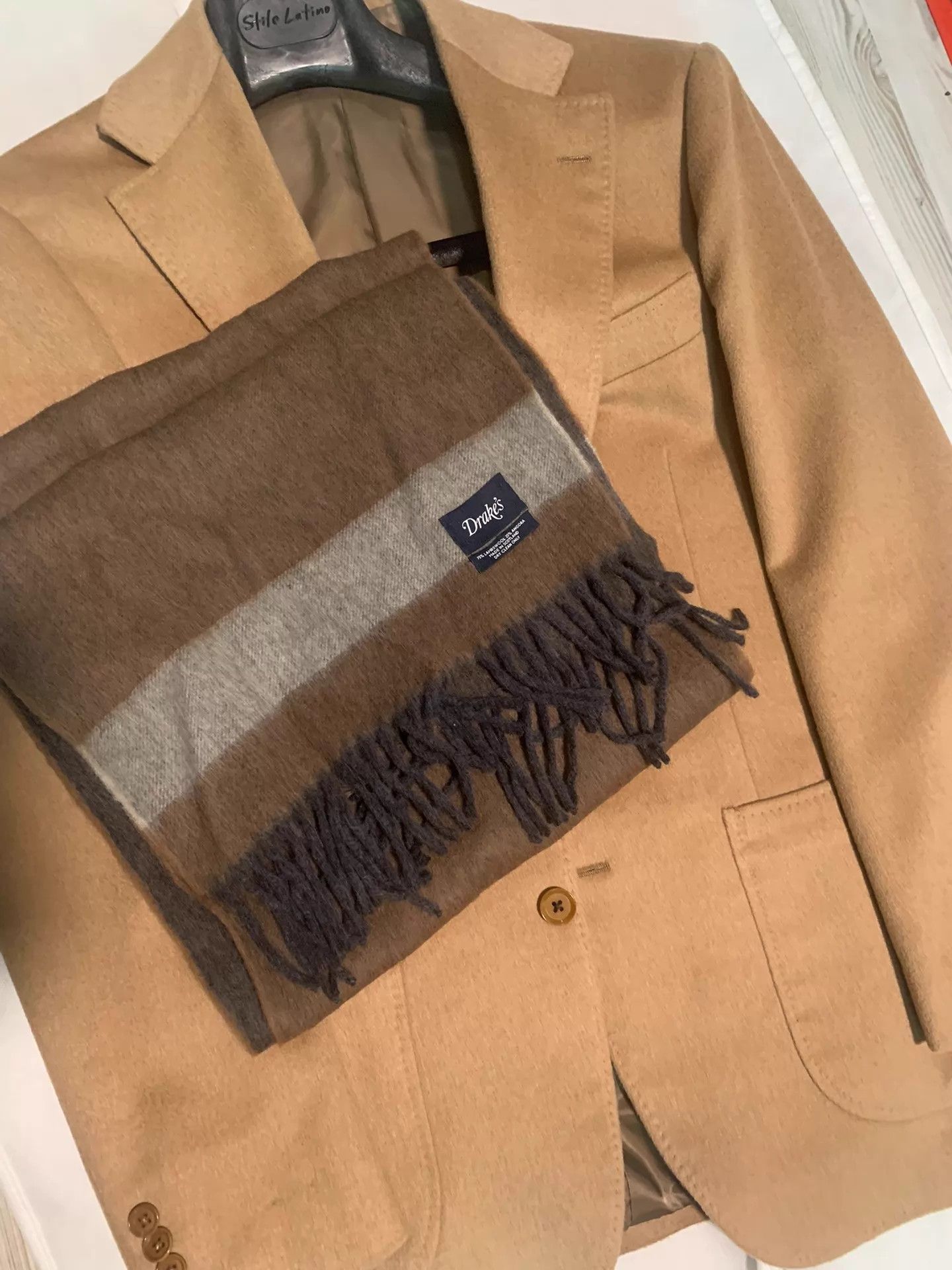Drake's Drakes New Wool & Angora Rabbit Hair Scarf Gentleman's Size ONE SIZE - 1 Thumbnail