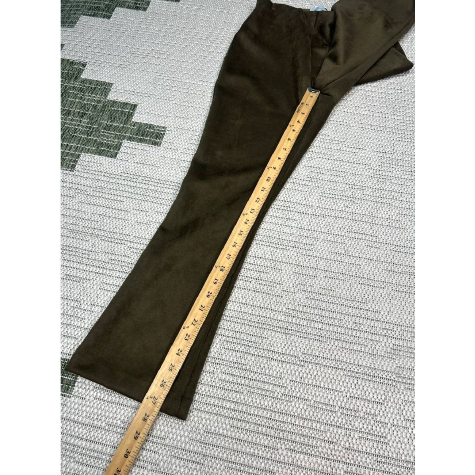 Vintage Tuckernuck Ashford Pants Womens Medium Green Stretch Mid Rise Flared Leg Side Zip Dress Pants Mens? Girls? Size 32" / US 10 / IT 46 - 5 Thumbnail