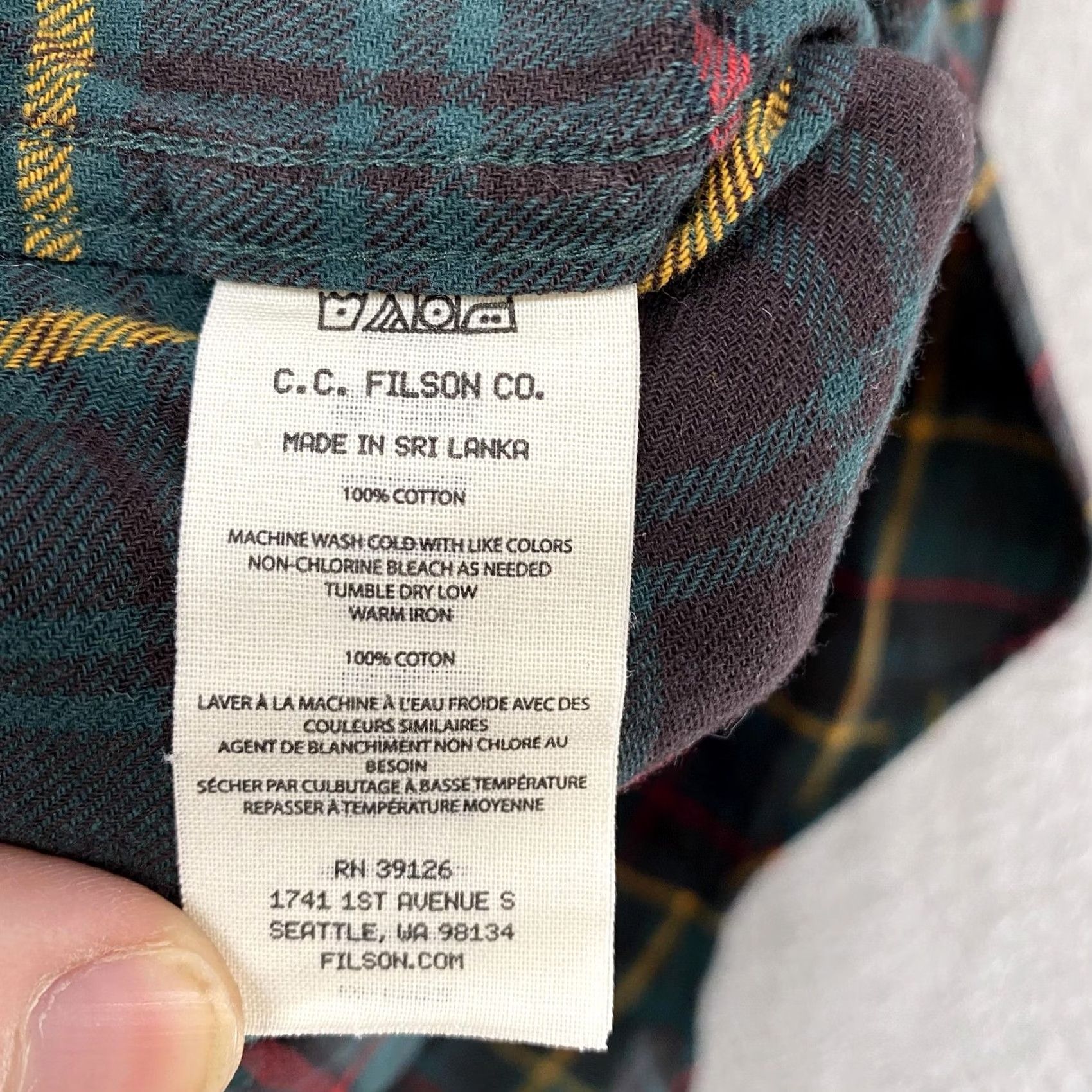 Filson Filson Scout Shirt Mens Small Plaid Green Cotton Button Up Workwear Outdoors Size US S / EU 44-46 / 1 - 7 Thumbnail
