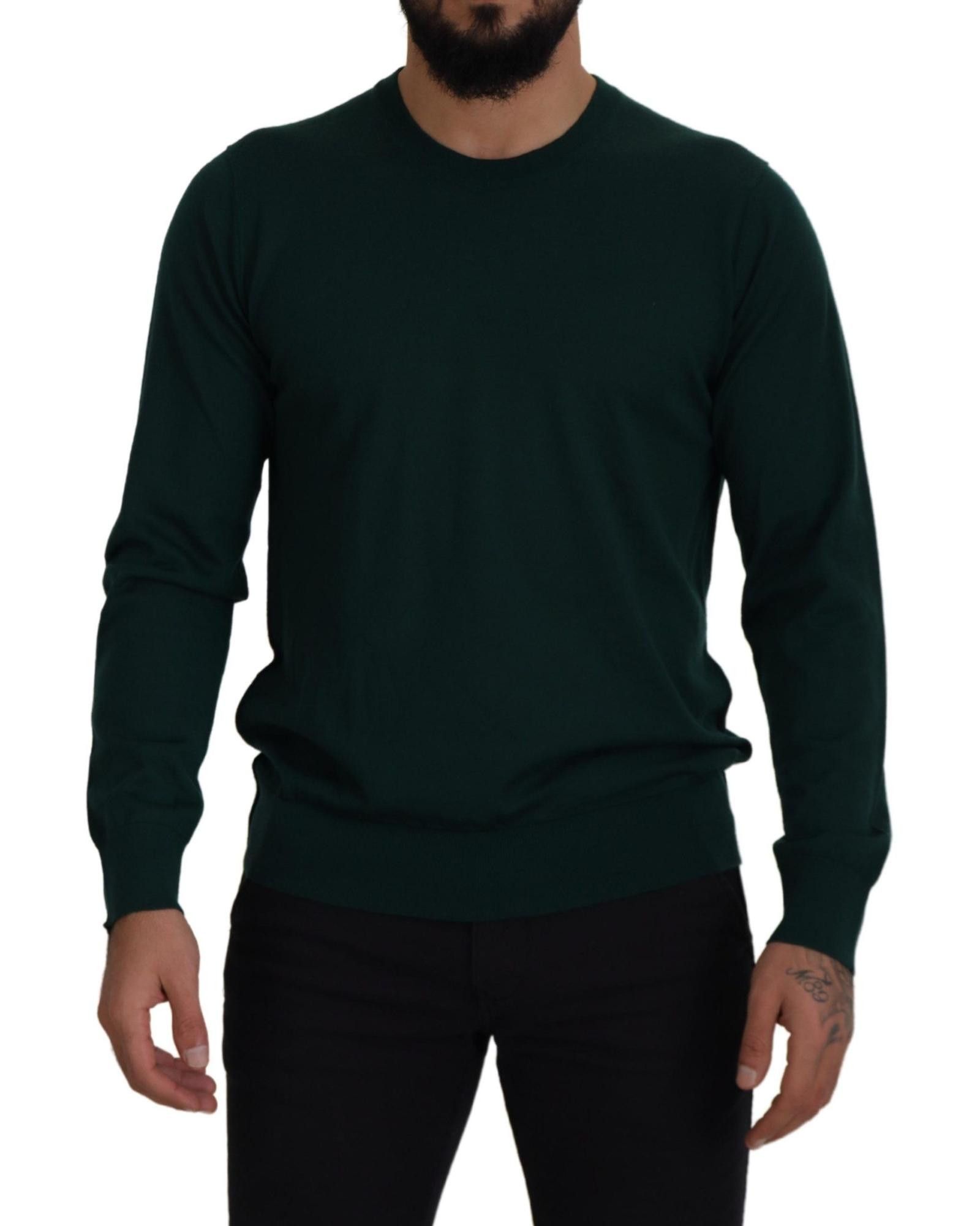 image of Dolce Gabbana Stunning Cashmere Crewneck Sweater in Green, Men's (Size Small)