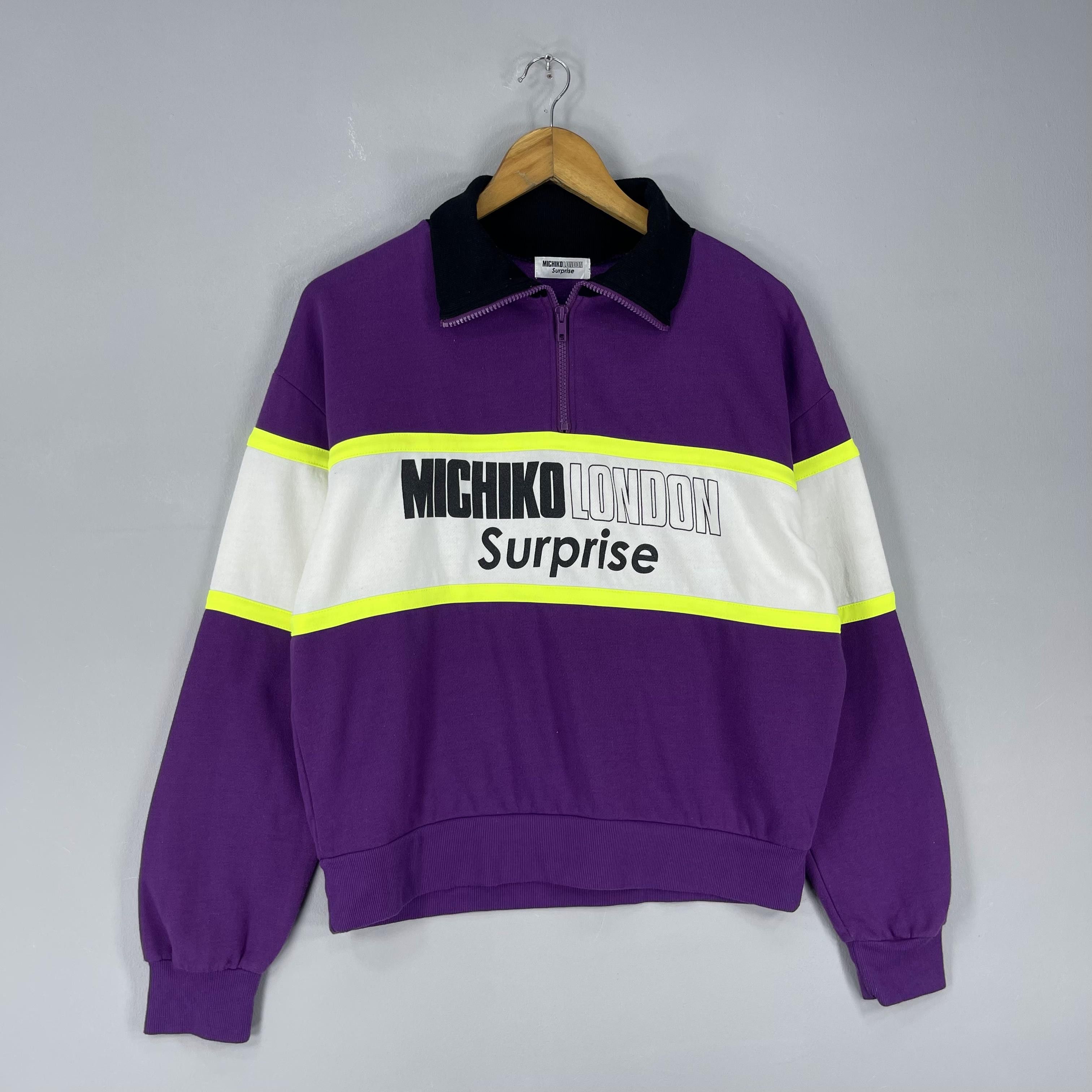 Michiko Koshino London Vintage Y2K MICHIKO LONDON Spellout Half Zipper Sweater Size US M / EU 48-50 / 2 - 3 Thumbnail