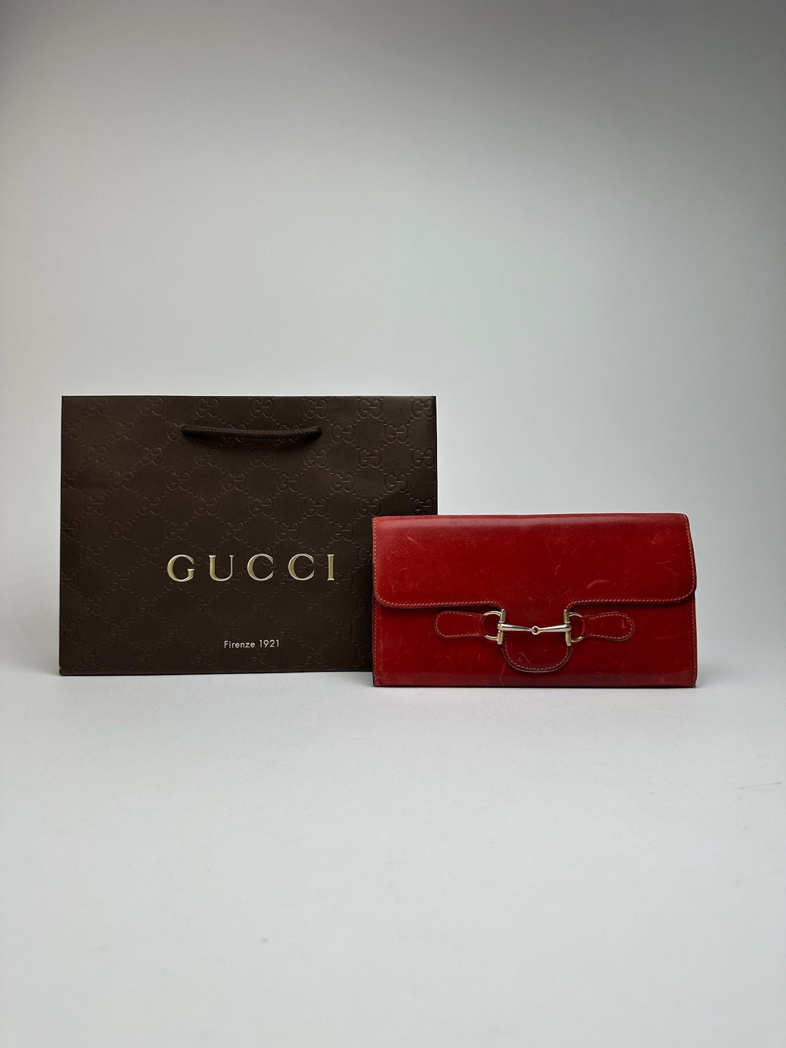 Gucci Vintage Leather Horsebit Wallet red Size ONE SIZE - 1 Thumbnail