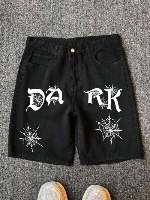 Jean VINTAGE graphic Y2K DRIP denim shorts Size US 34 / EU 50 - 1 Thumbnail