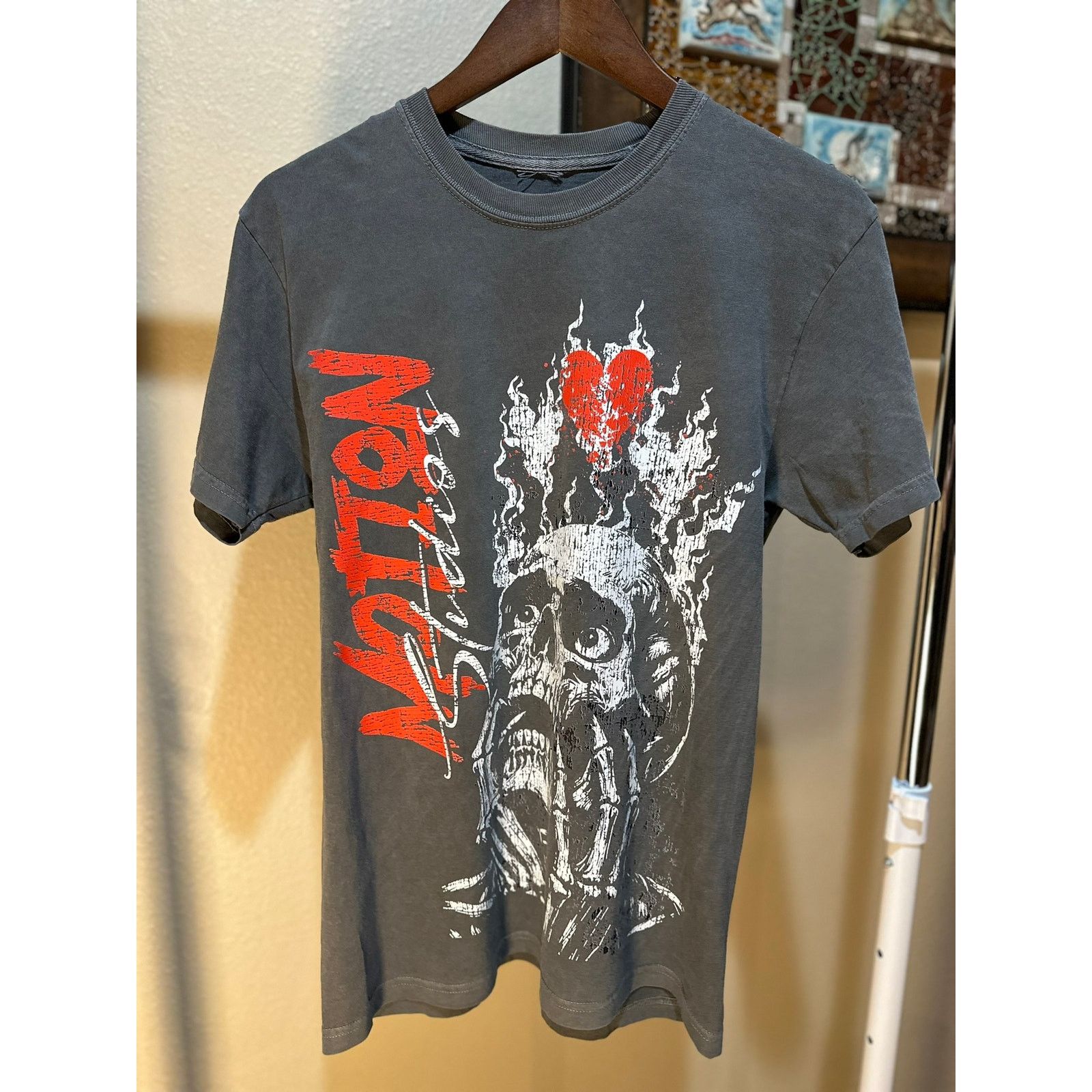 & Other Stories “Love Hurts” Skeleton Graphic Tee – Distressed Print, Size M Size US M / EU 48-50 / 2 - 1 Thumbnail
