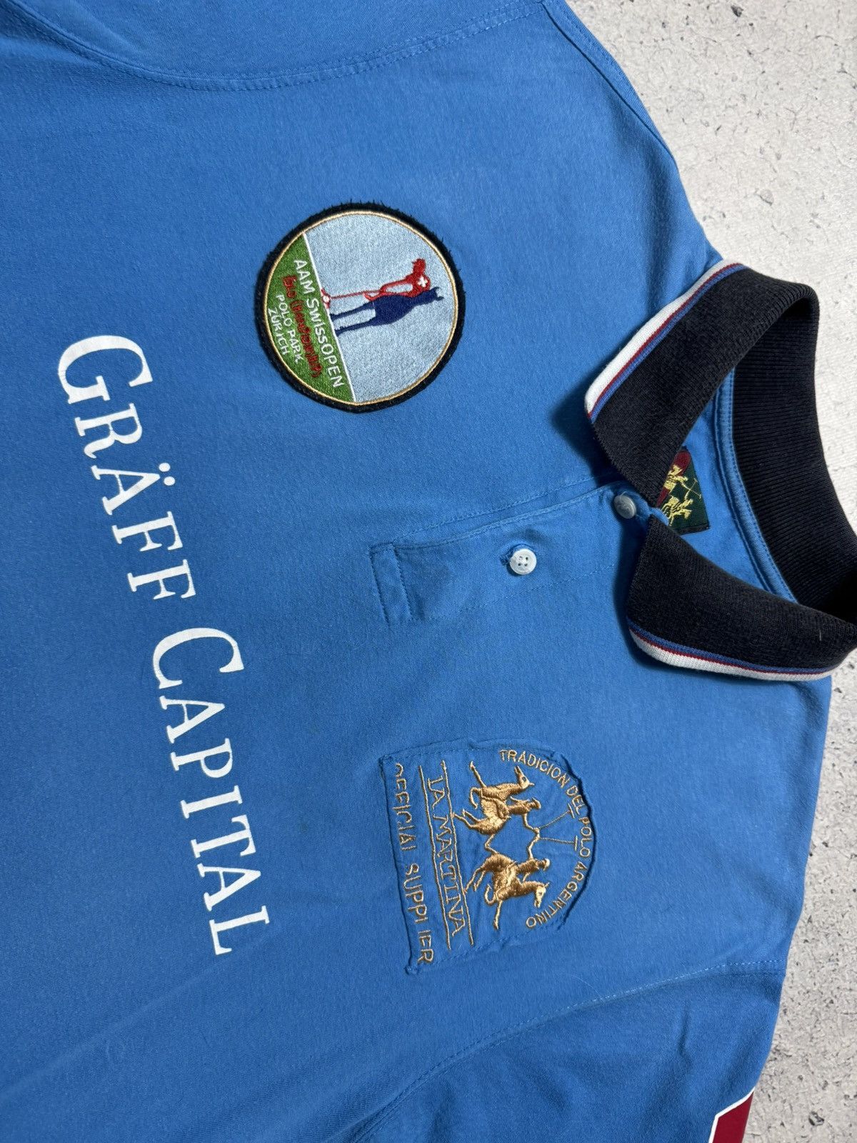 La Martina La Martina #3 Polo Team Vintage Polo Shirt Size M Blue Size US M / EU 48-50 / 2 - 5 Thumbnail