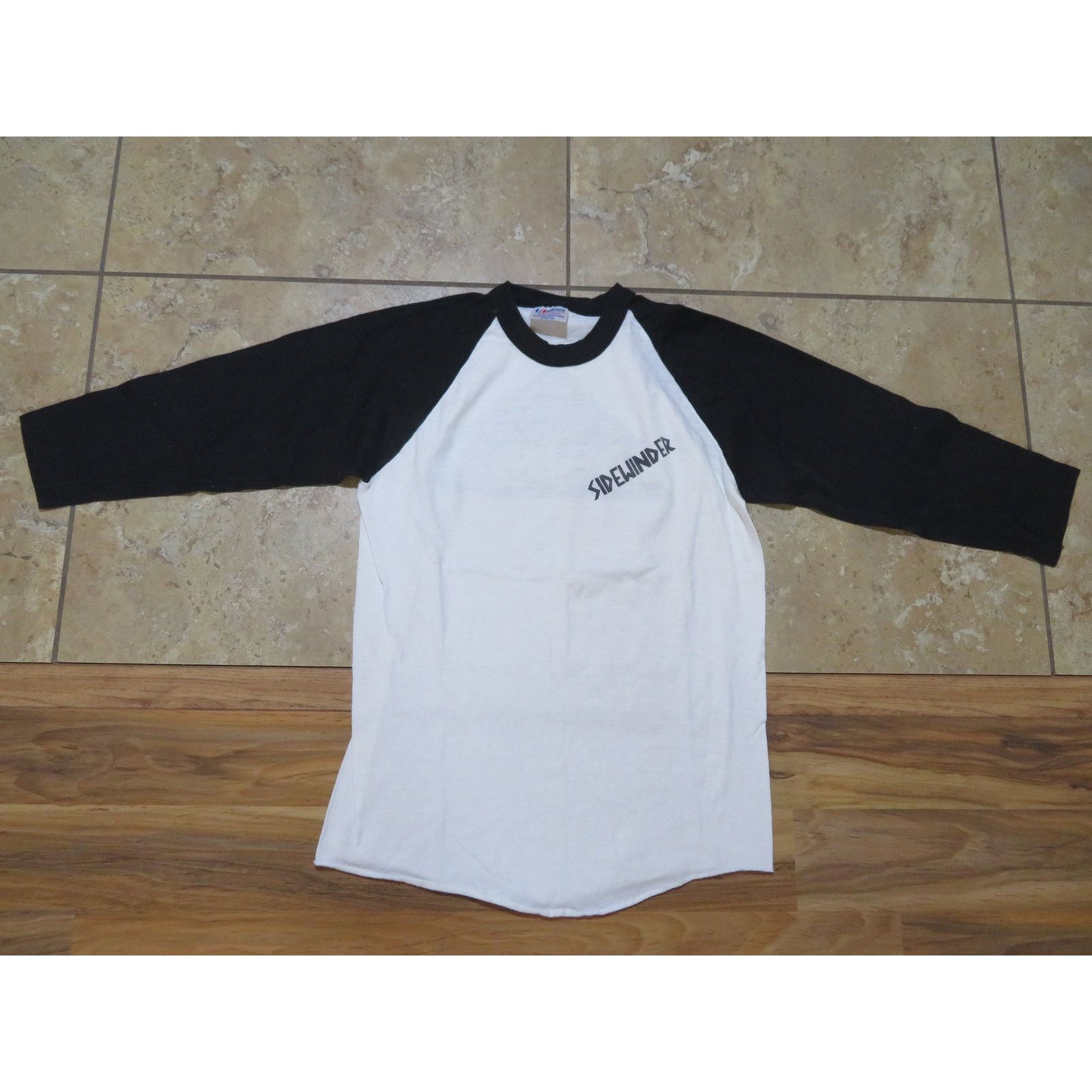 Hanes Sidewinder Band Raglan T-Shirt White Double Sided Sz M 1990s Size US M / EU 48-50 / 2 - 2 Thumbnail