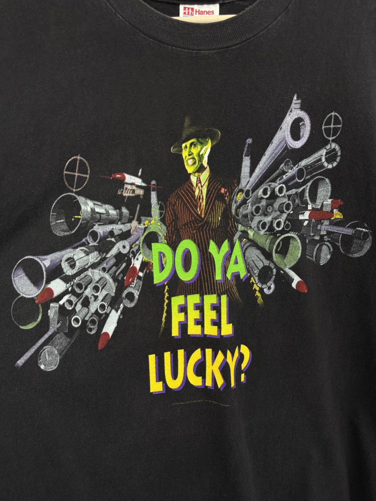 Hanes 🇺🇸 Vintage 1994 The Mask Do Ya Feel Lucky Jim Carrey T-Shirt Size US L / EU 52-54 / 3 - 5 Thumbnail