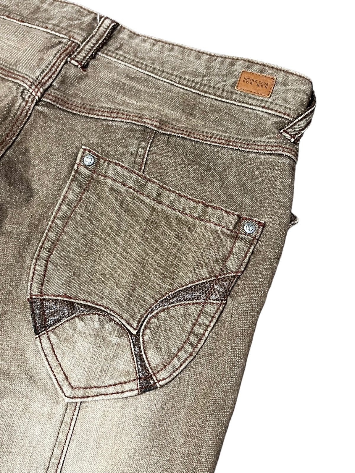 Nicole Club 🔥NICOLE CLUB Distressed Brown Stretch Denim Flare Jeans Size 30" / US 8 / IT 44 - 10 Thumbnail