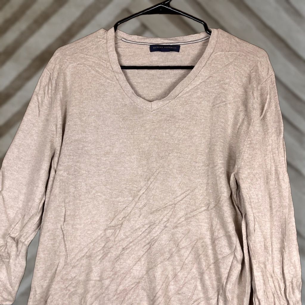Banana Republic Banana Republic Womens Sweater Beige V-Neck Silk Cashmere Blend Pullover Medium Size M / US 6-8 / IT 42-44 - 1 Thumbnail