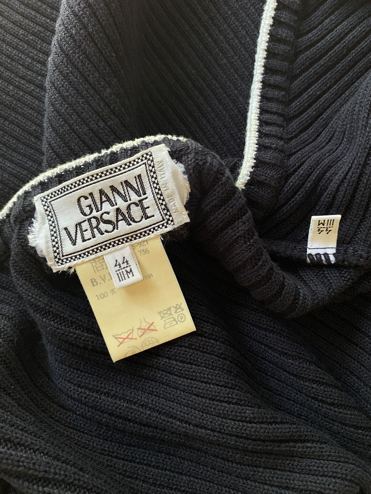 Versace GIANNI VERSACE Black Zip-Up Knit Cardigan Size M / US 6-8 / IT 42-44 - 4 Thumbnail