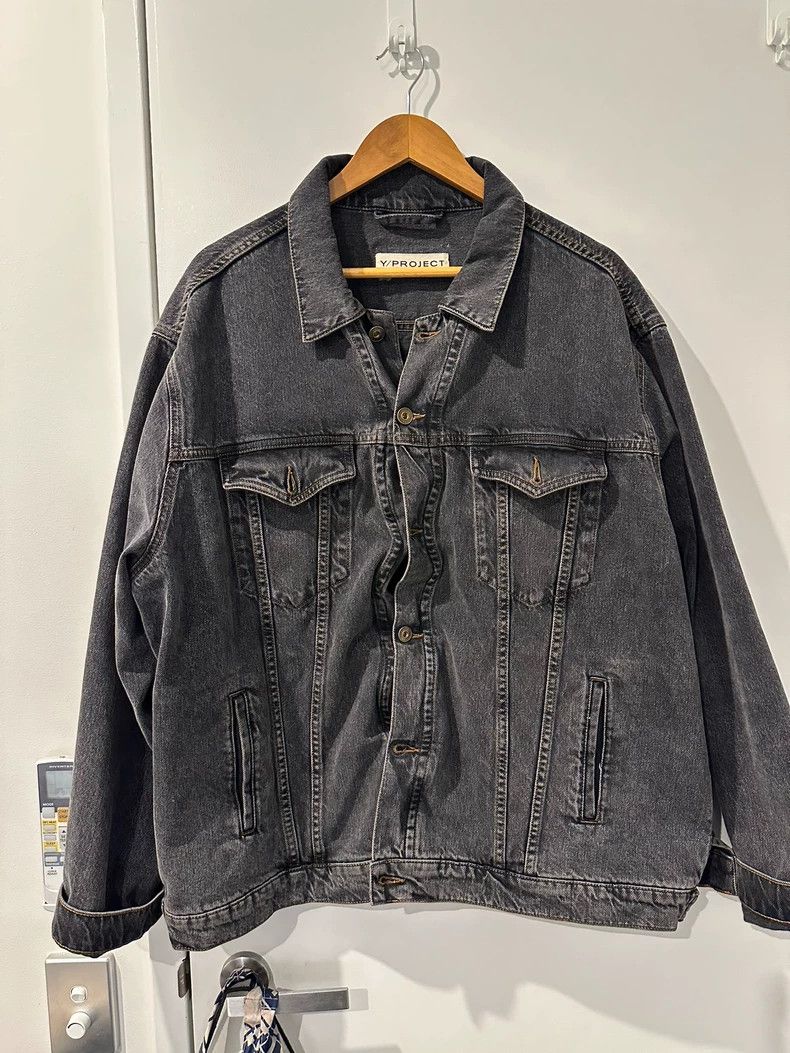 Yohji Yamamoto YProject Washed Black Denim Jacket Size US XXL / EU 58 / 5 - 1 Thumbnail