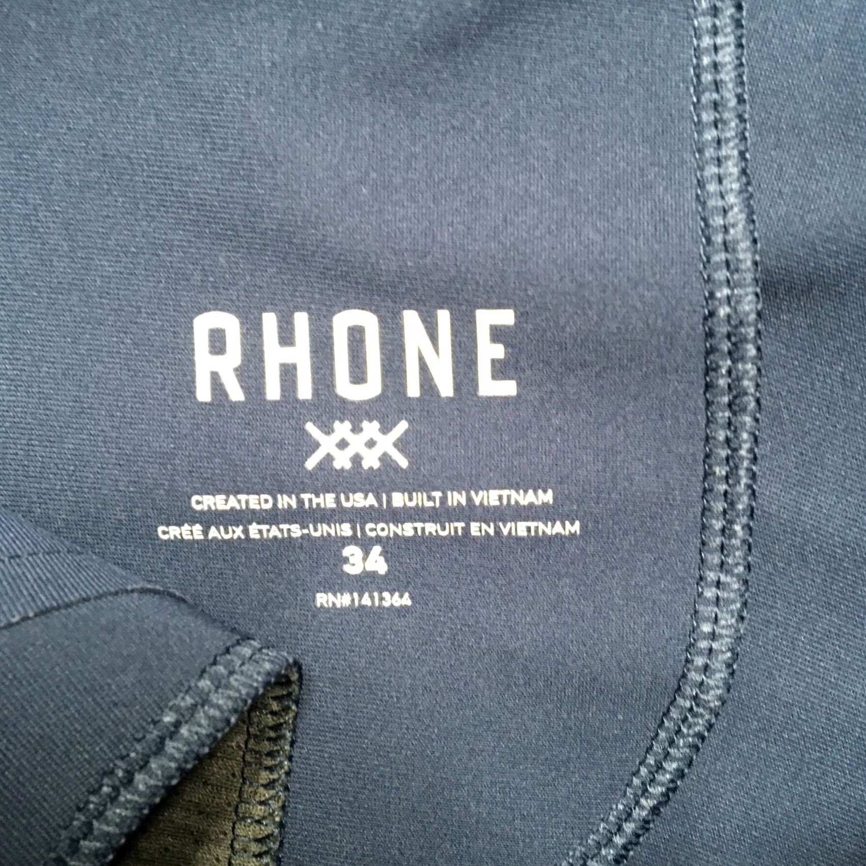 Rhone Rhone Mens Pants 34x28 Navy Blue Flat Front Athletic Chino Performance Moisture Wicking Logo Pockets Vintage: No Size US 34 / EU 50 - 6 Thumbnail