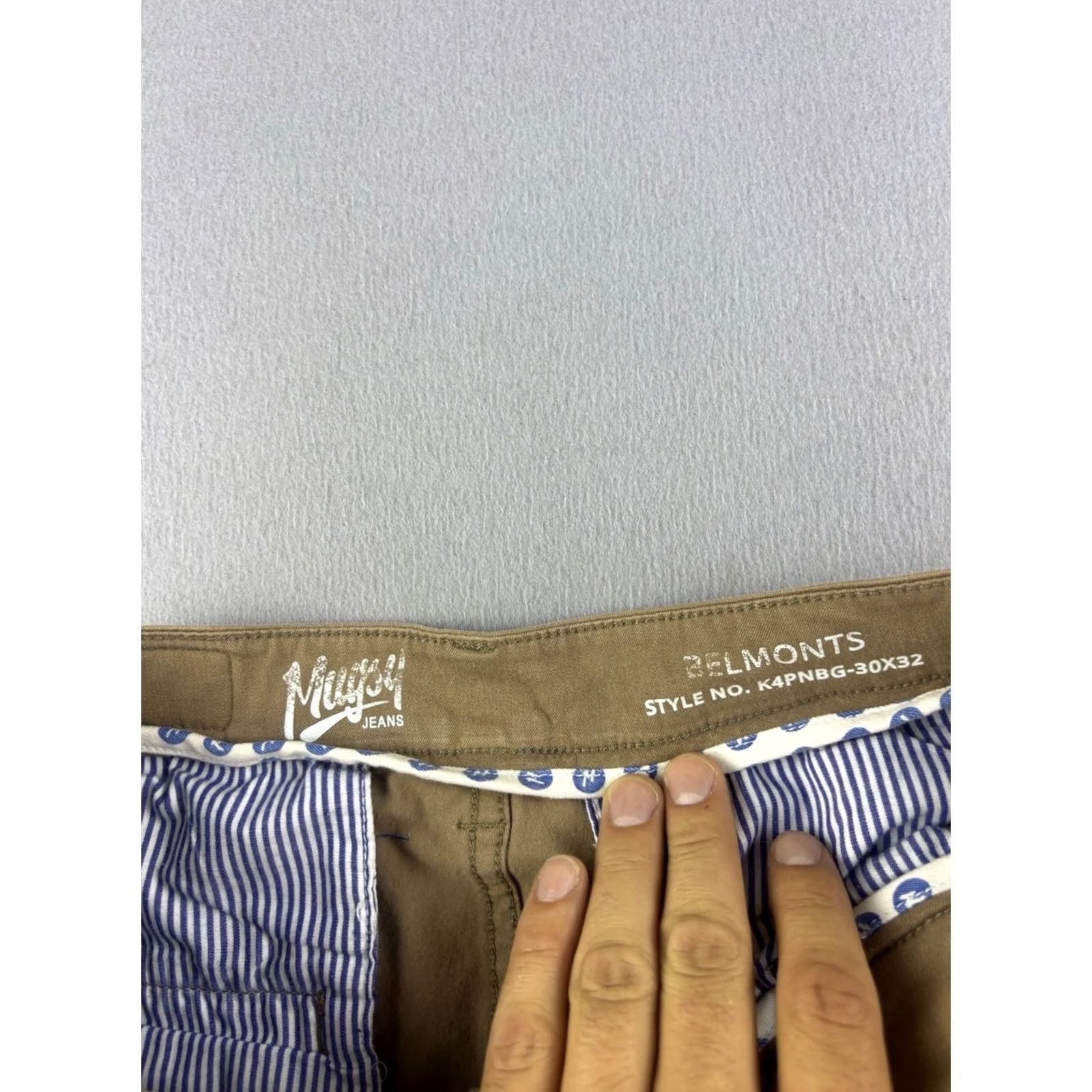 Vintage Mugsy Belmonts Pants Mens 30x32 Beige Stretch Chino Comfort Classic Casual Flat Front Straight Pockets 30 in Inseam Regular Mens Size US 30 / EU 46 - 7 Thumbnail