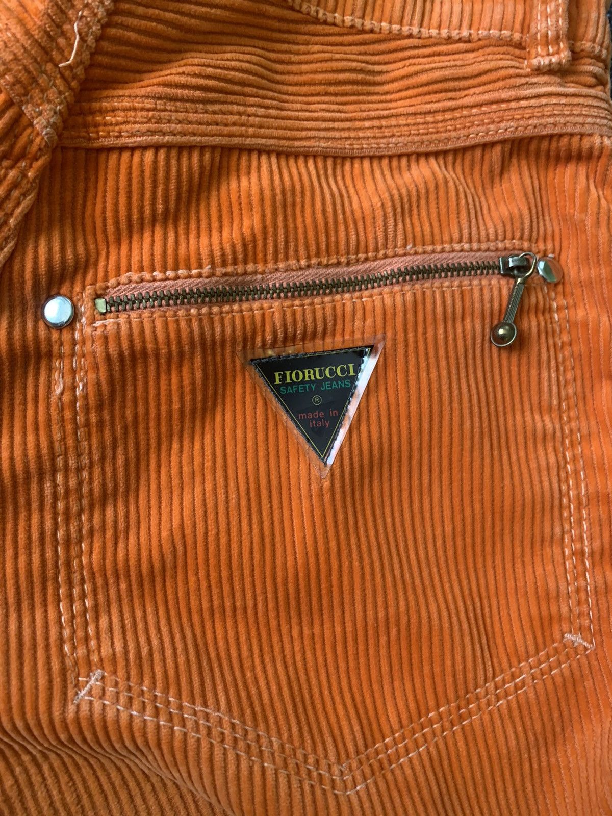 Fiorucci Fiorucci Corduroy Orange Velvet Trousers Safety Jeans Size 25" / US 0 / IT 36 - 6 Thumbnail