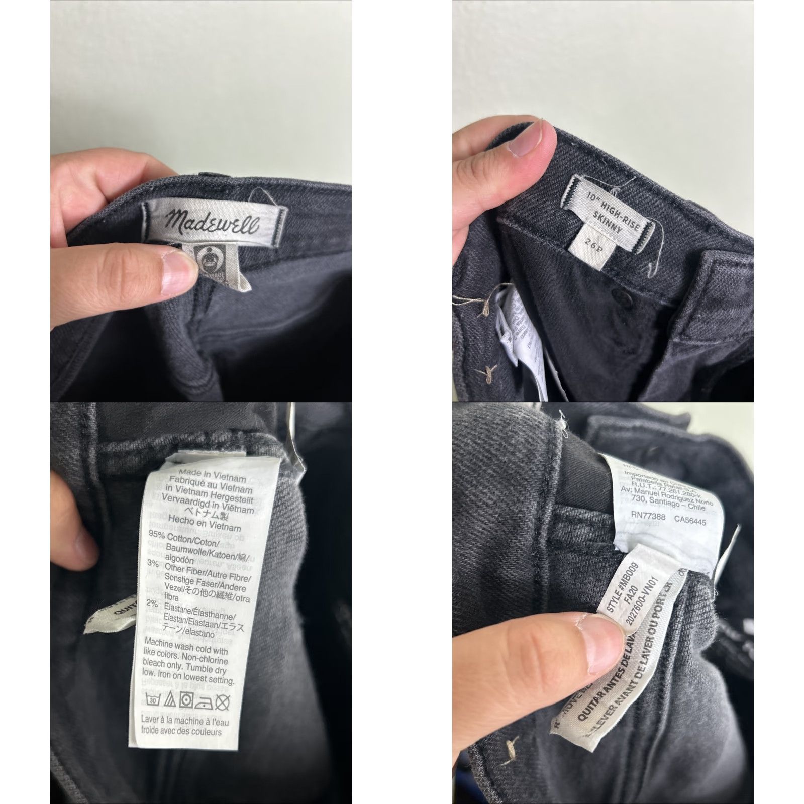 Madewell VINTAGE Madewell Womens Jeans 26x26 Black 10” High Rise Skinny Petite 26P Womens Jeans Skinny Black 90s Concert Size 26" / US 2 / IT 38 - 9 Thumbnail