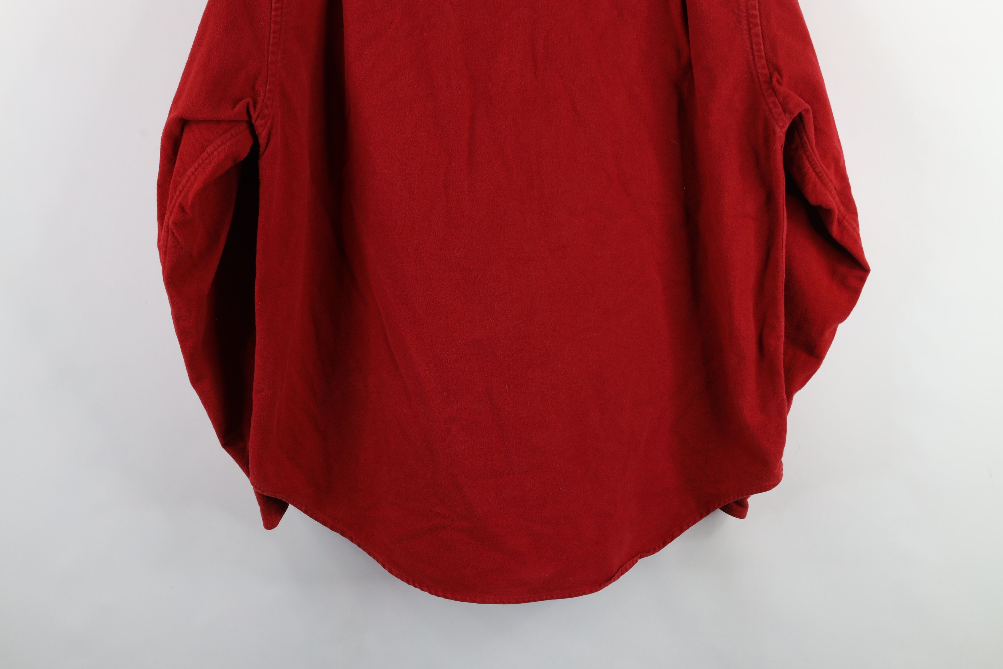 Lands' End × Vintage Vintage 90s Lands End Chamois Cloth Button Shirt Red USA Size XXL / US 16-18 / IT 52-54 - 13 Thumbnail