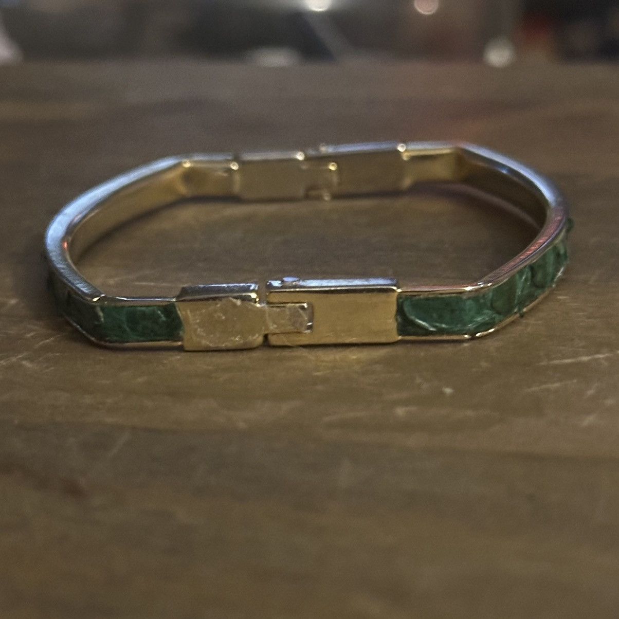Vintage Vintage square snakeskin hinged bangle bracelet Size ONE SIZE - 6 Thumbnail