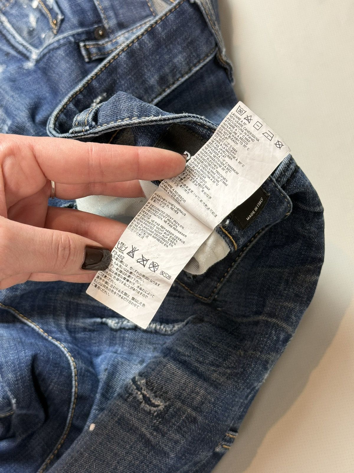 Dsquared2 Dsquared2 Men’s Distressed Denim Tidy Biker Jeans Size 48 Size US 32 / EU 48 - 15 Thumbnail
