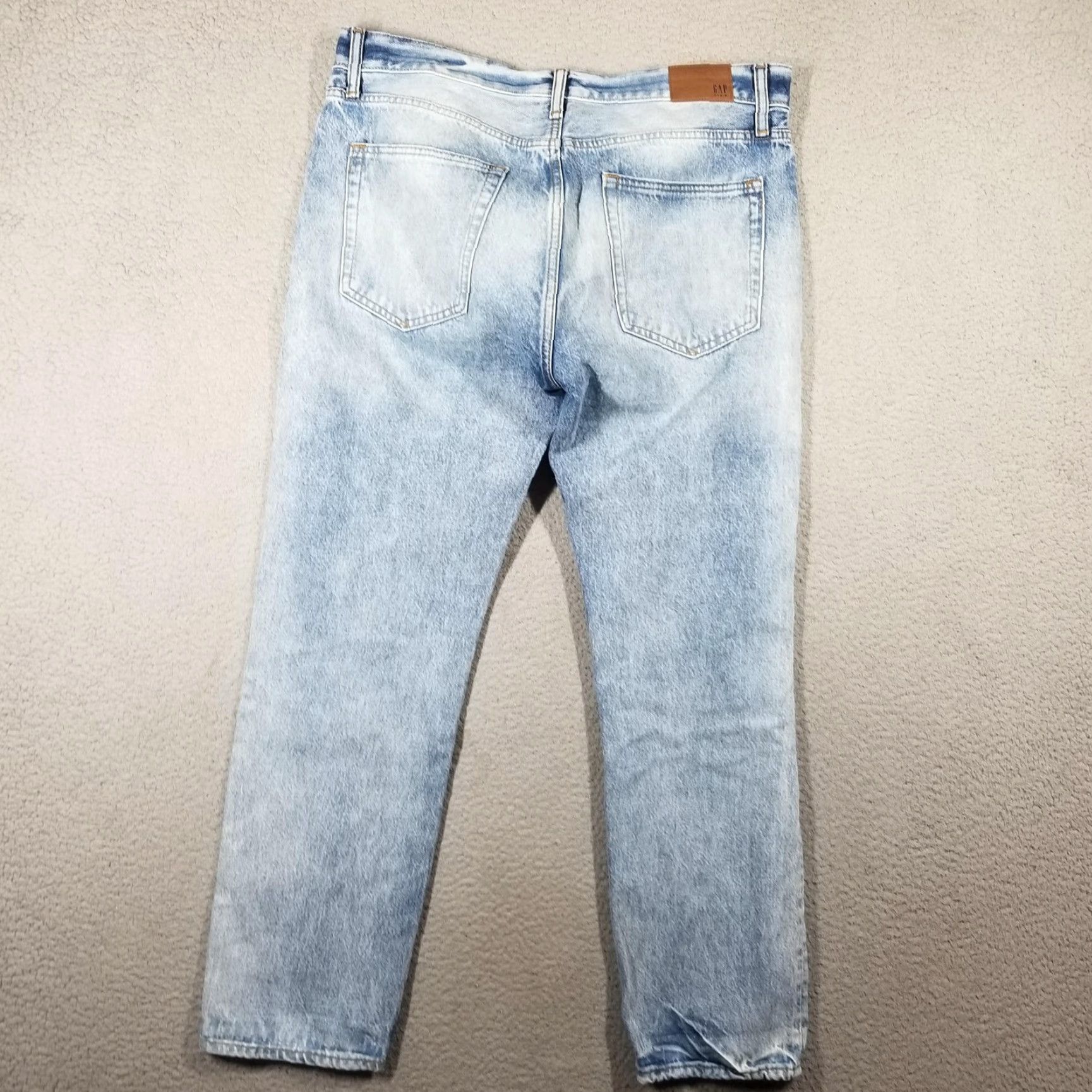 Gap Gap Easy Taper RGD Denim Jeans Mens 32x30 Blue Medium Stone Tapered Button Fly Size US 32 / EU 48 - 2 Thumbnail