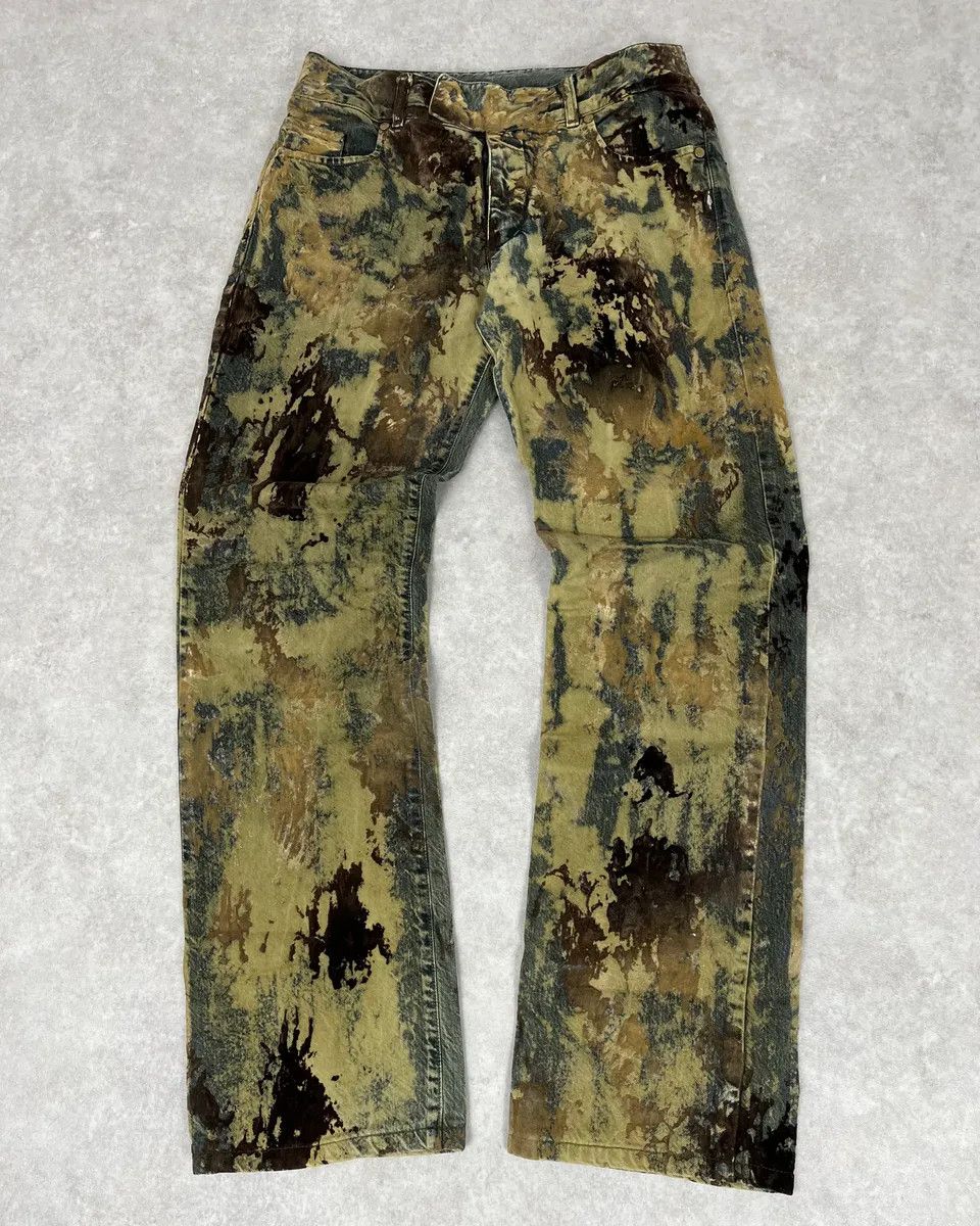 Jean Paul Gaultier 2000s Jean Paul Gaultier Earth Eroded Green Velvet Pants Size 24" / US 00 / IT 34 - 1 Thumbnail