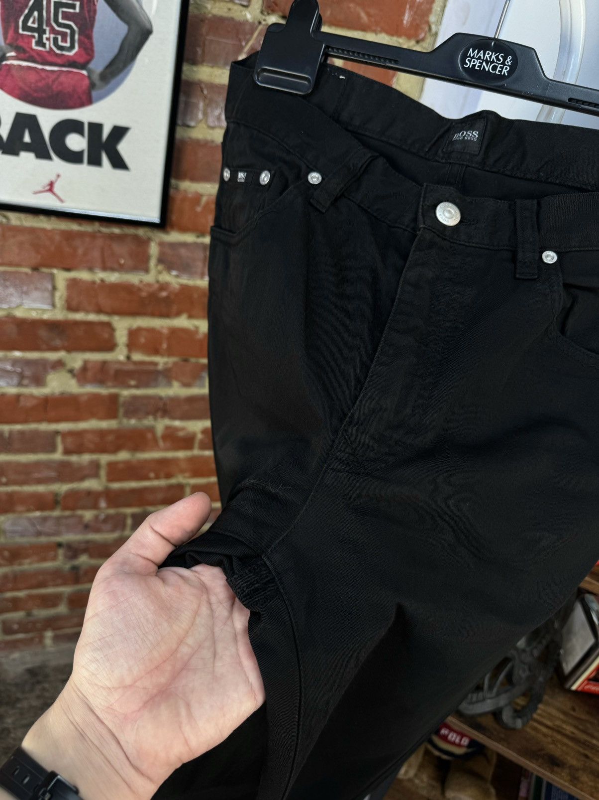Hugo Boss × Vintage HUGO BOSS Arkansas 1 Vintage Black Jeans Pants Size US 32 / EU 48 - 9 Thumbnail