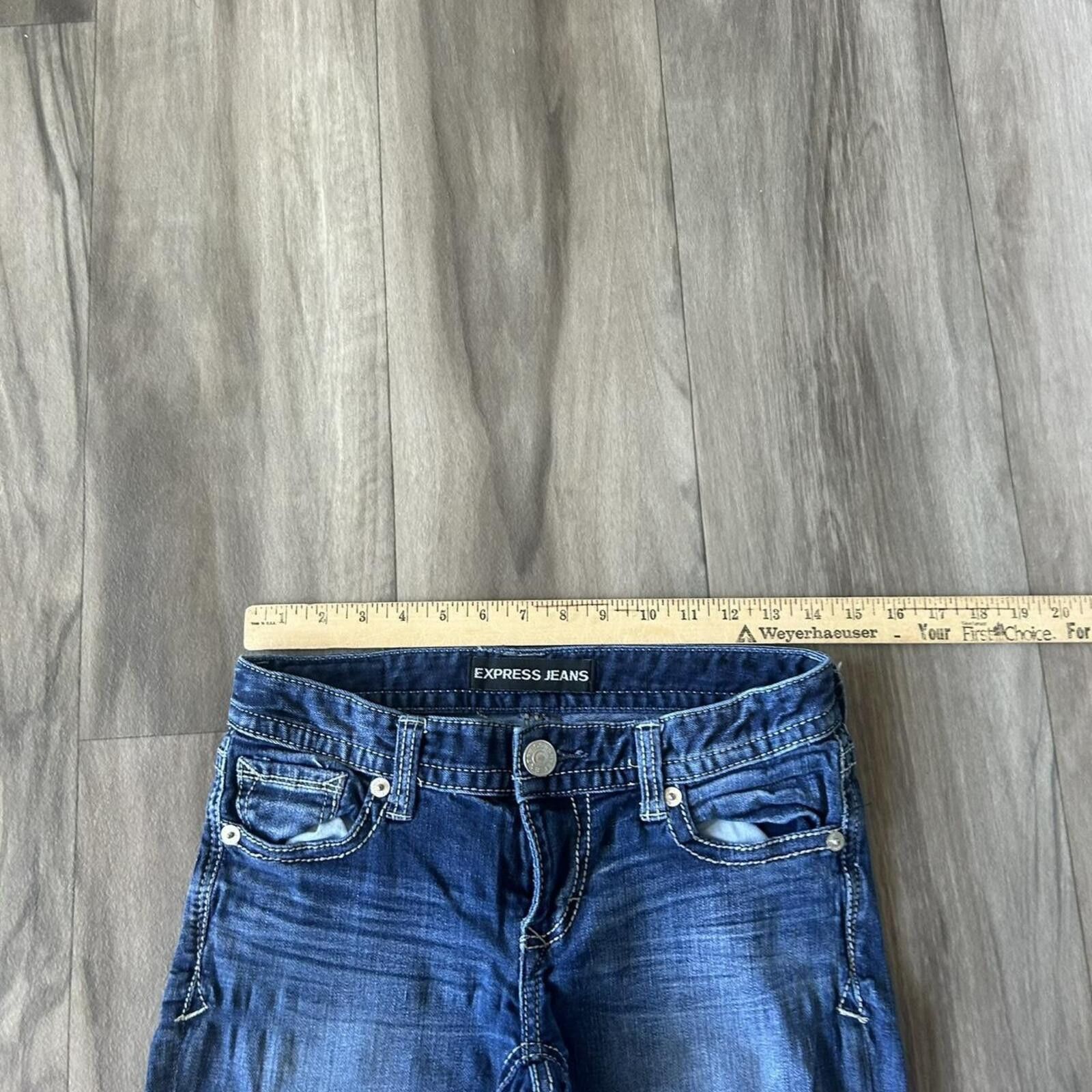 Express Vintage Y2k Bootcut Express Denim Jeans Embroidered style 2 Size 26" / US 2 / IT 38 - 5 Thumbnail